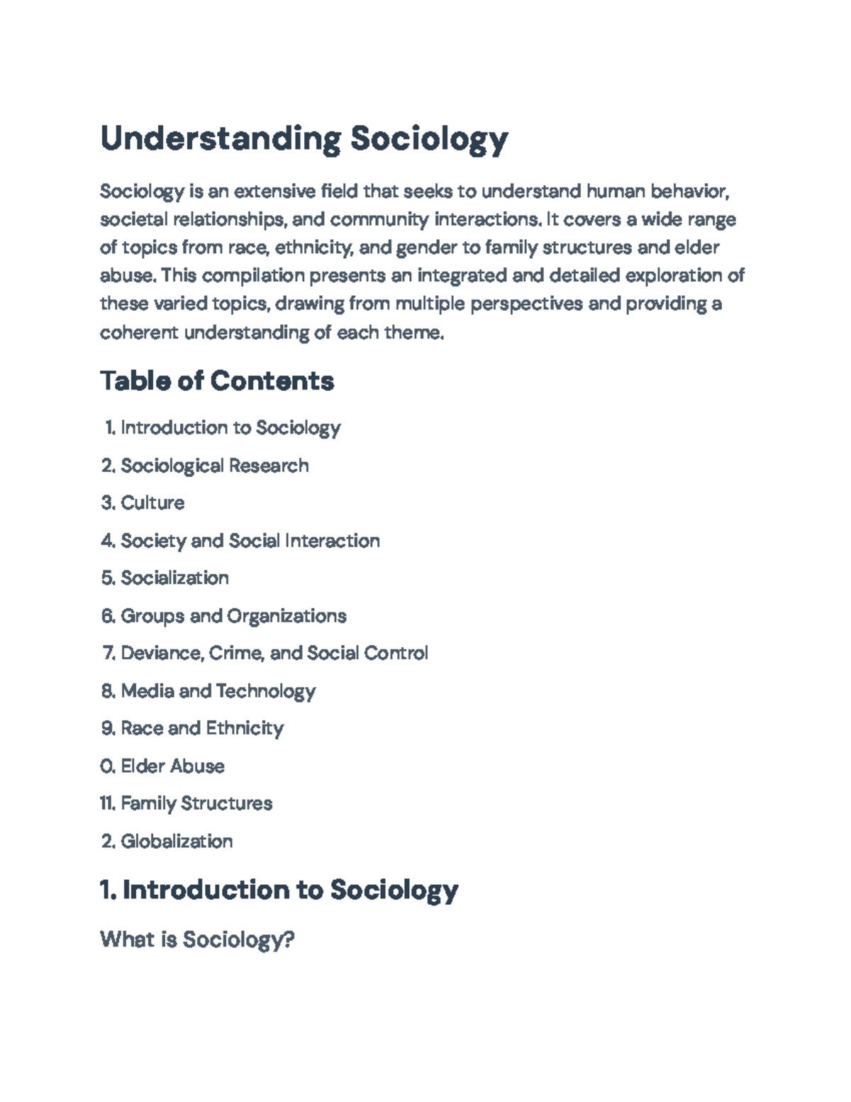 Sociology SOC101: Key Concepts & Theories for Comprehensive ...