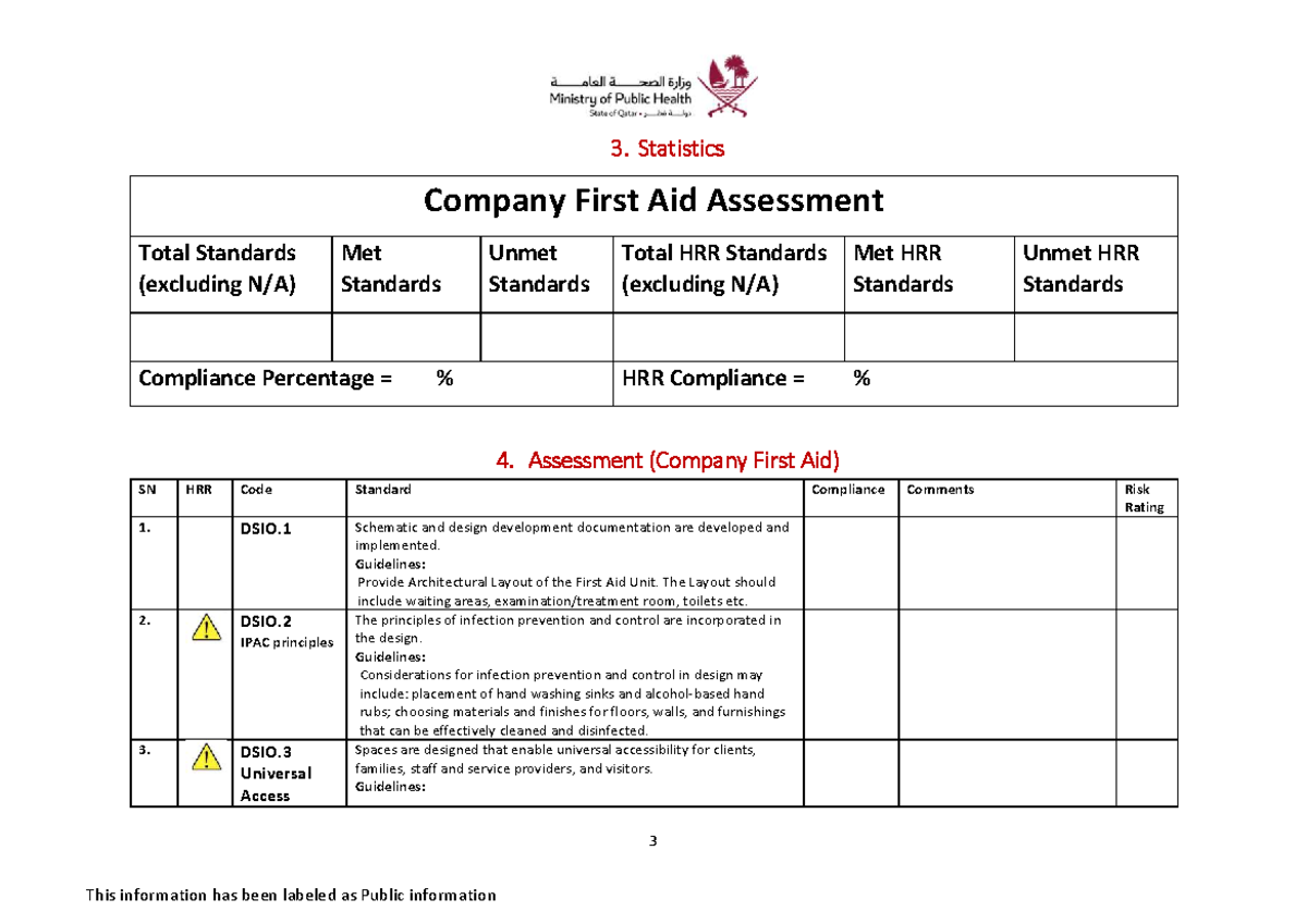 FAU - Final Assessment Standards for Company First Aid Unit Jan 2023 ...