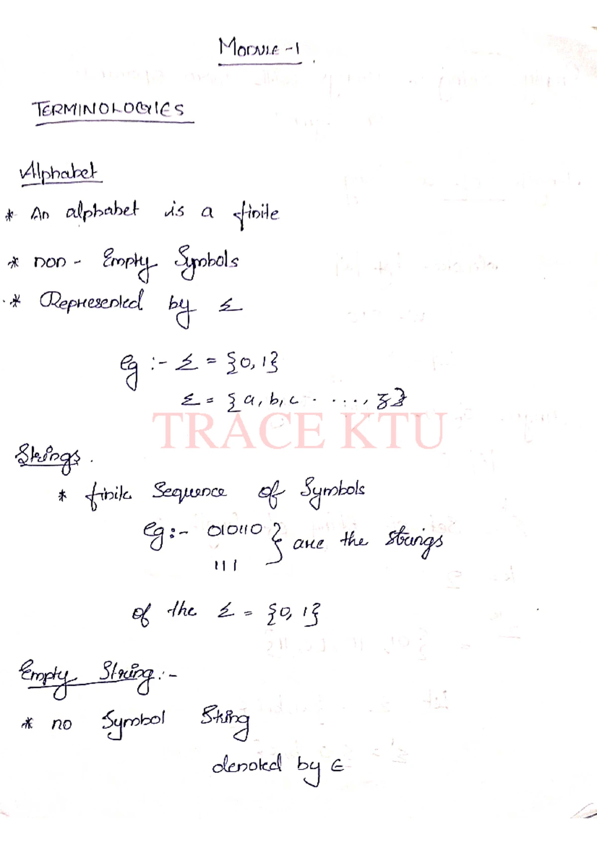 Flat mod 3(half),4,5 - Its lecture notes - Theory of Computation - Studocu