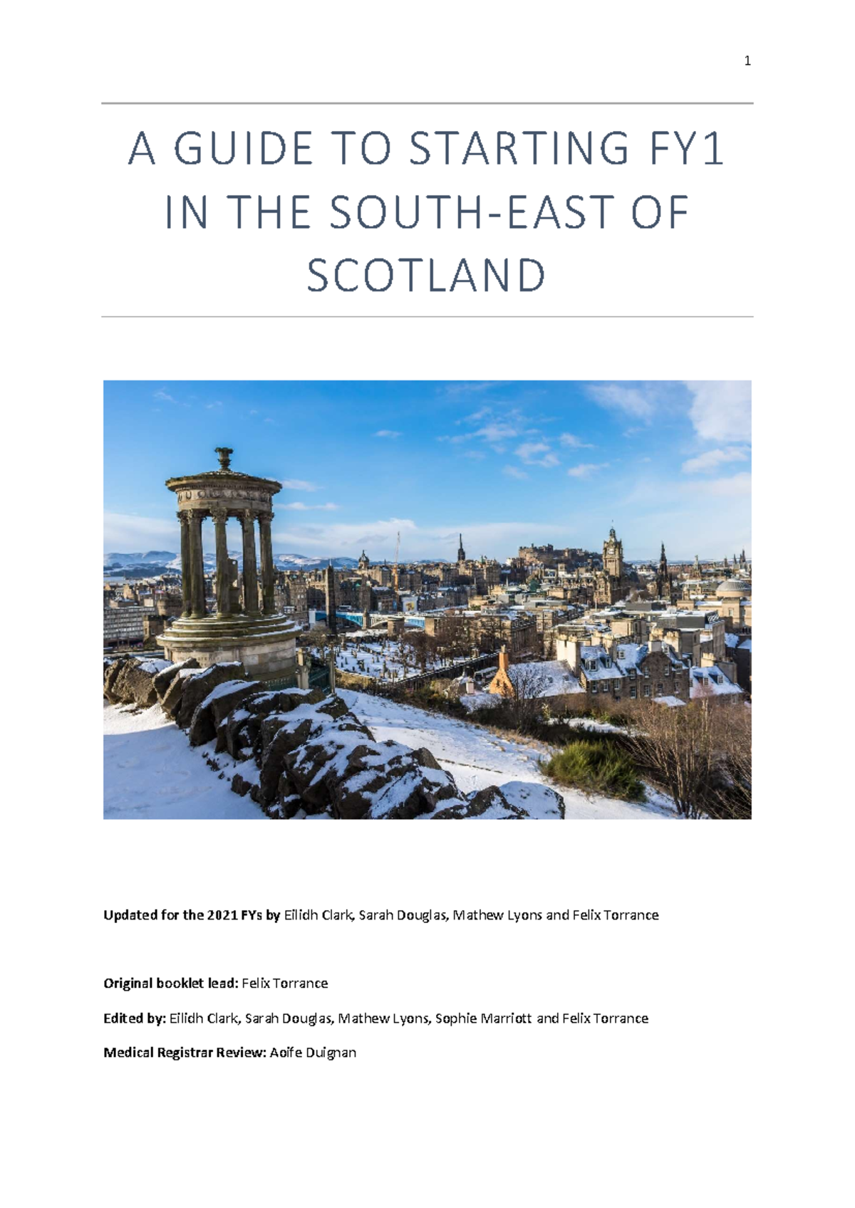 Guidelines for Newly Appointed FY1 Doctors in South-East Scotland - Studocu