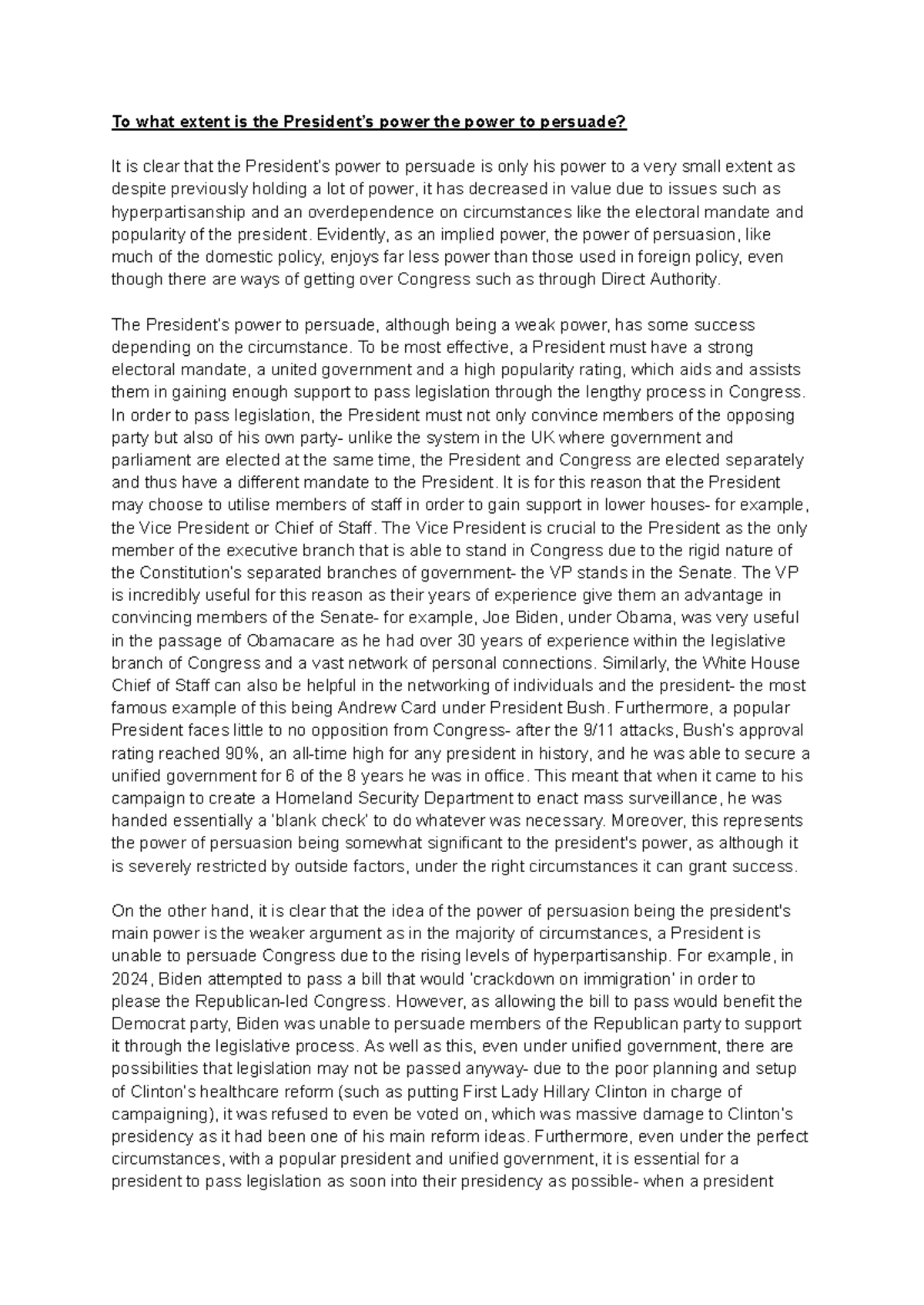 PS 101: The Limits of Presidential Persuasion and Authority - Studocu