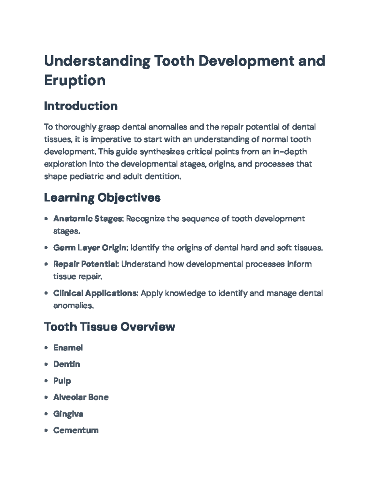 Understanding Tooth Development and Eruption: Clinical Insights (DENT ...
