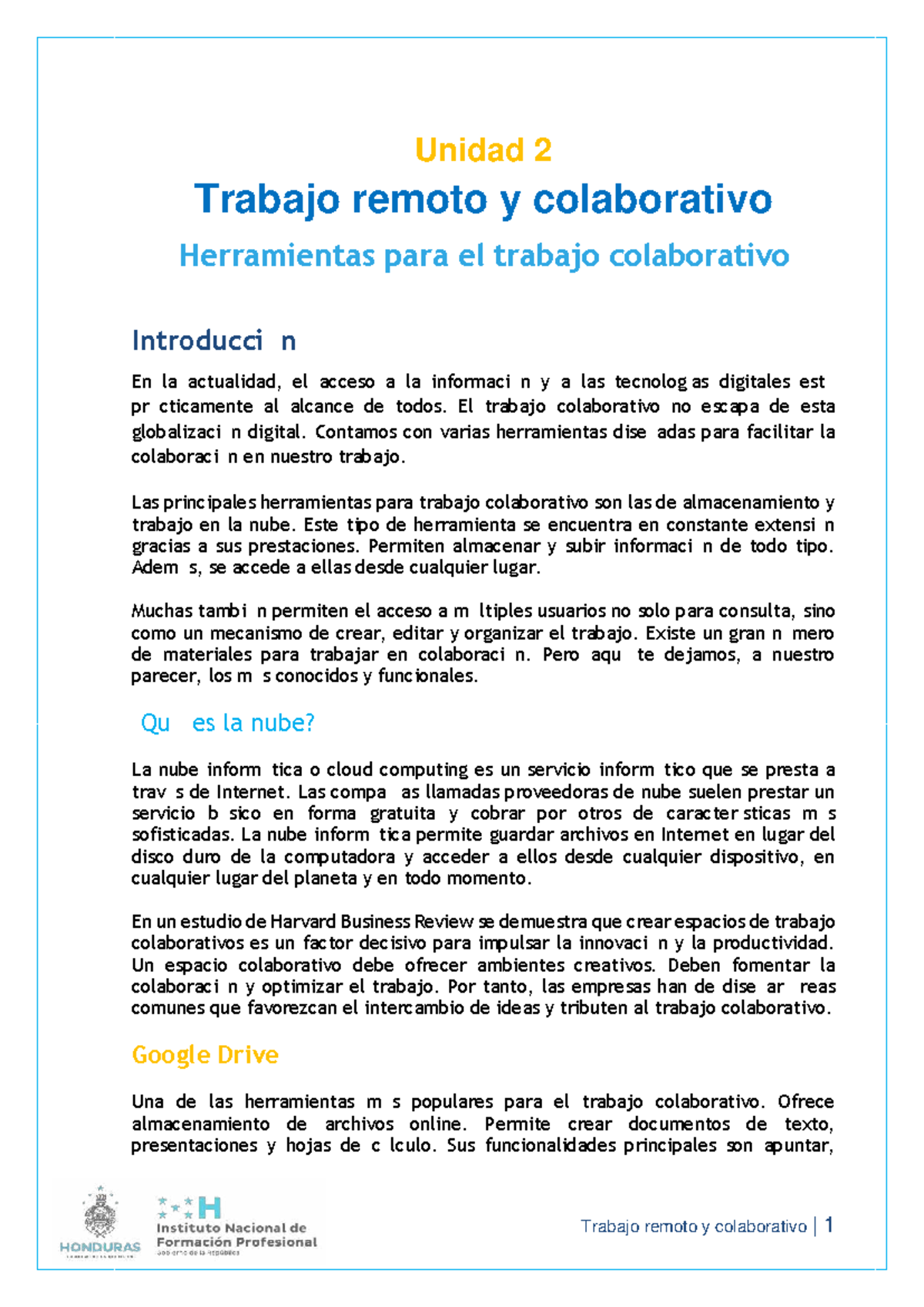 Unidad 2: Herramientas de Trabajo Colaborativo en la Nube - Studocu