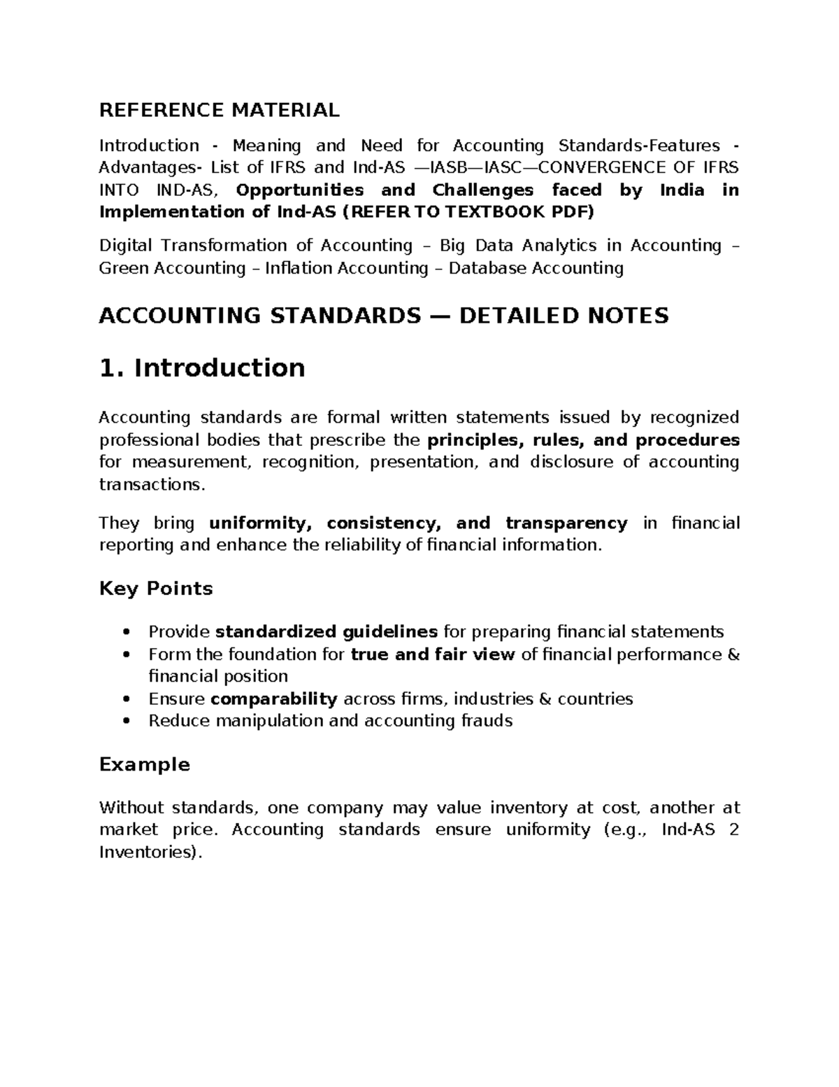 FA 1 MOD-6 - Detailed Notes on Accounting Standards and Digital ...