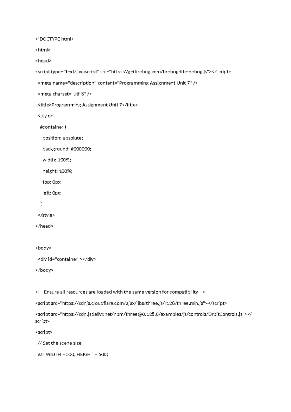 CS 4406 Programming Assignment 7: WebGL Scene Setup and Interaction ...