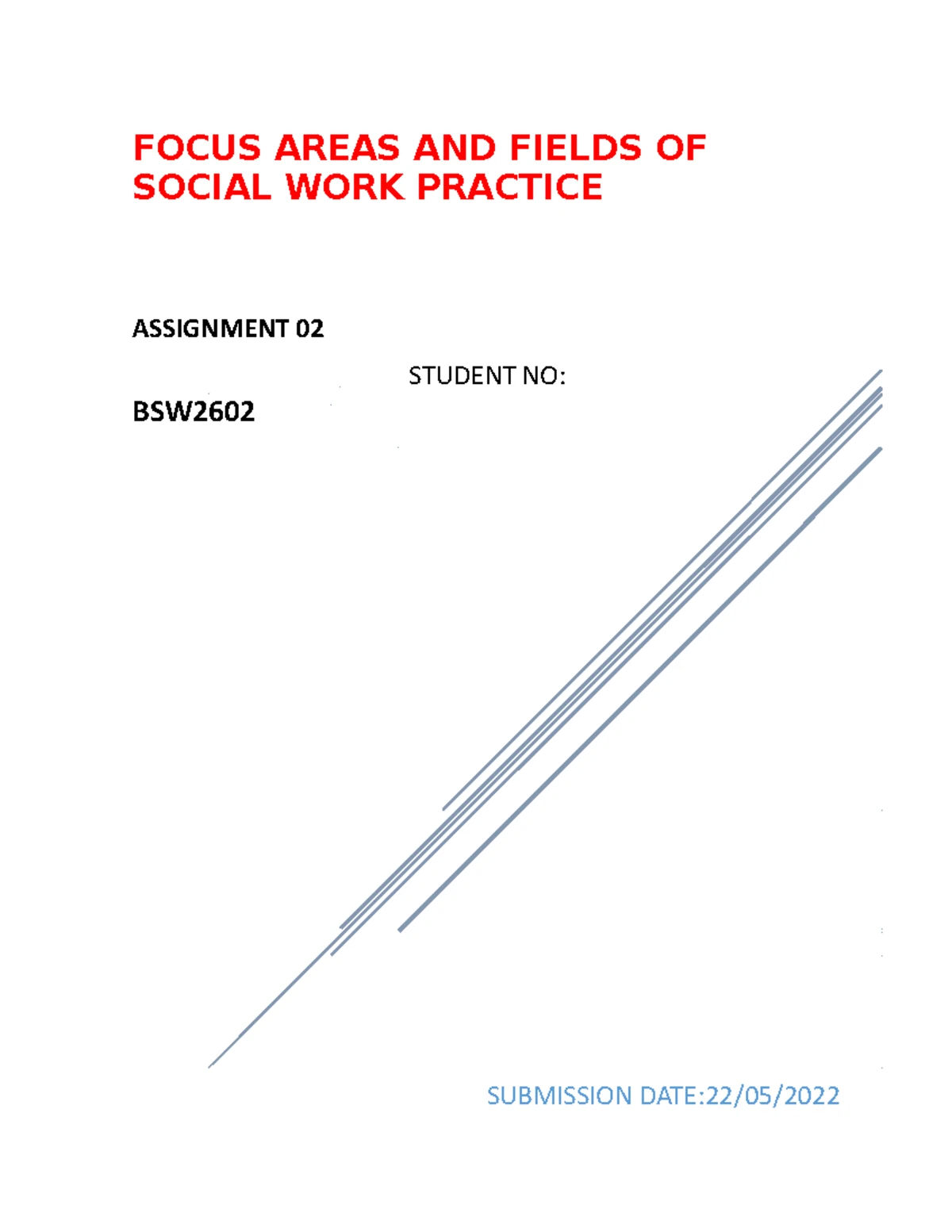 BSW2602 Assignment 2: Social Welfare Service Delivery in South Africa ...