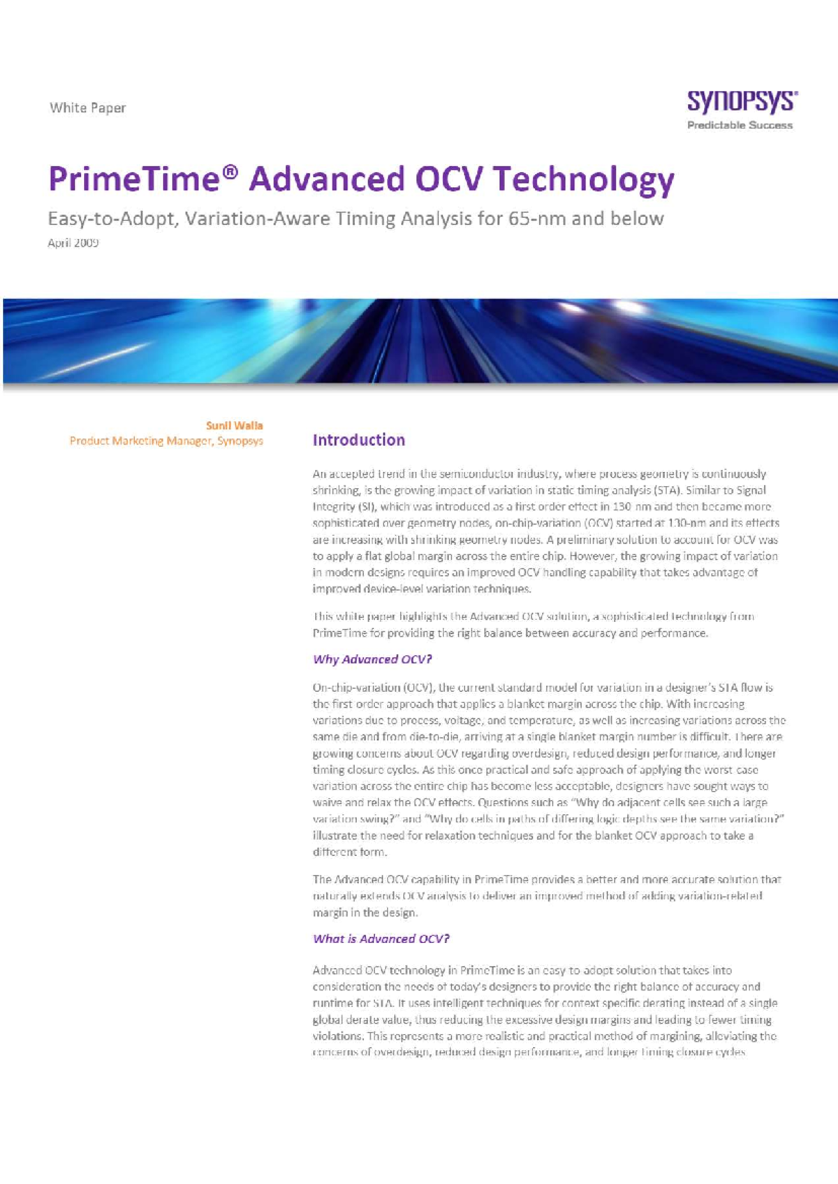 Advanced OCV Technology Timing Analysis: AOCVM App Note 6 - Studocu