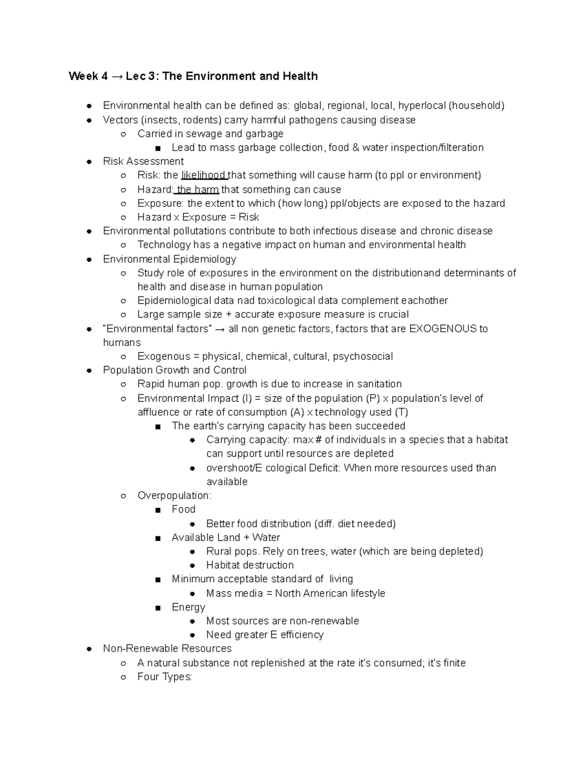 HTLA02 Week 4 Lecture 3: Environment and Health Insights - Studocu