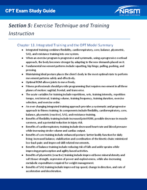 CPT Exam Study Guide: OPT Model and Program Design Strategies - Section ...