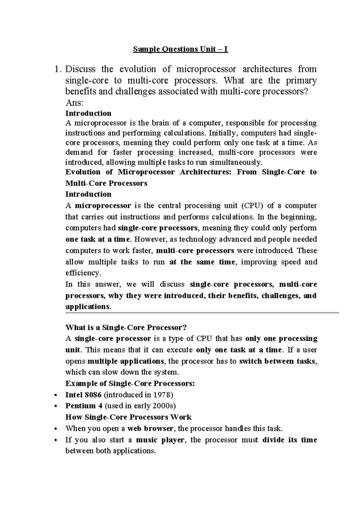 Parallel Programming Questions: Microprocessor Architectures & Cache ...