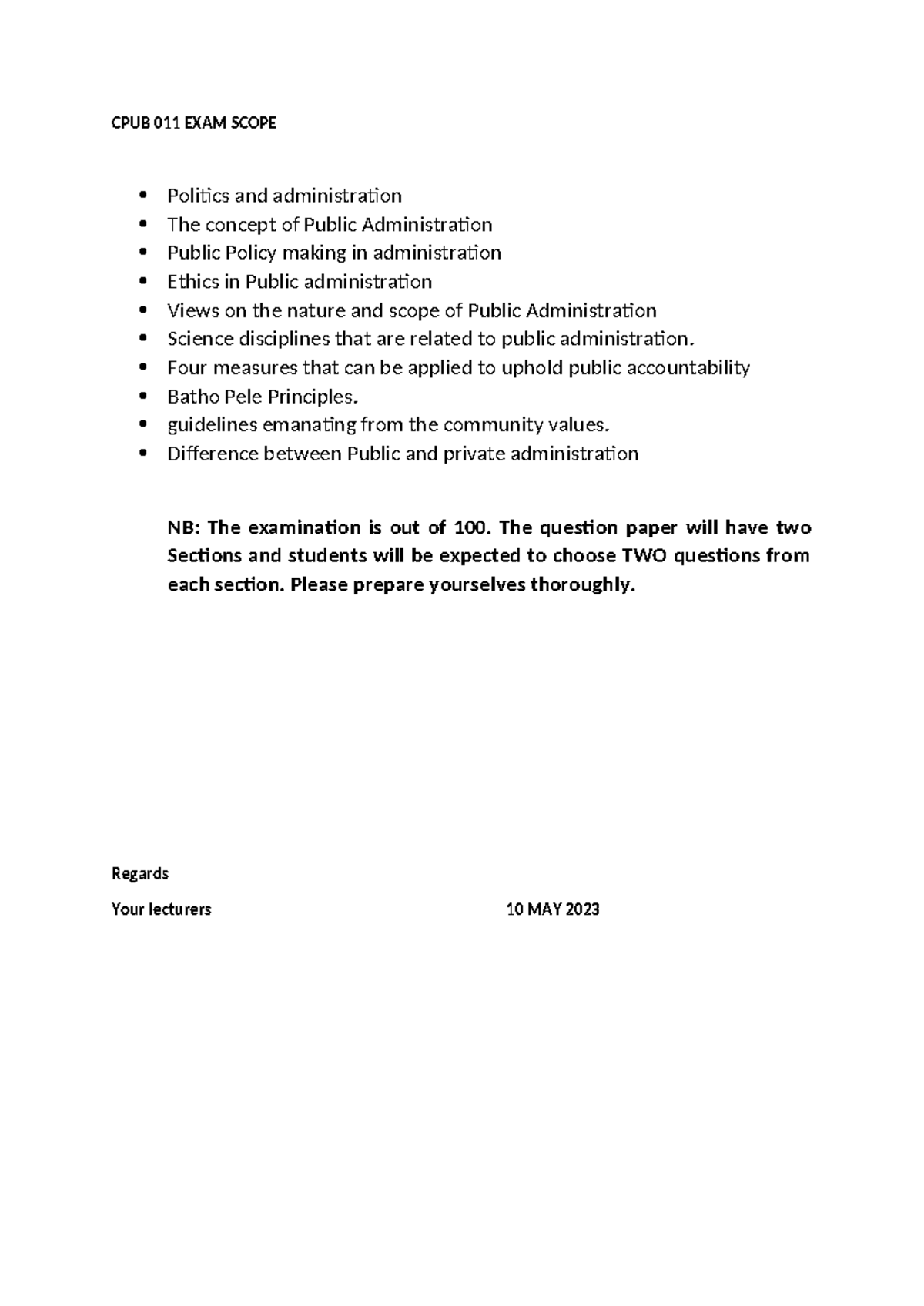 CPUB 011 EXAM Scope - slides - CPUB 011 EXAM SCOPE Politics and ...