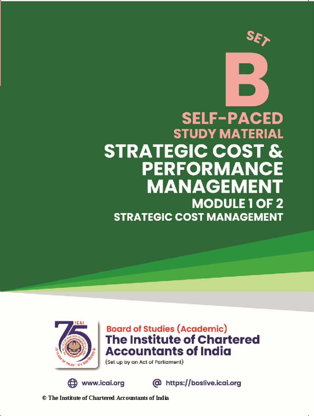 ICAI Study Material: Strategic Cost Performance Management (SPOM B ...