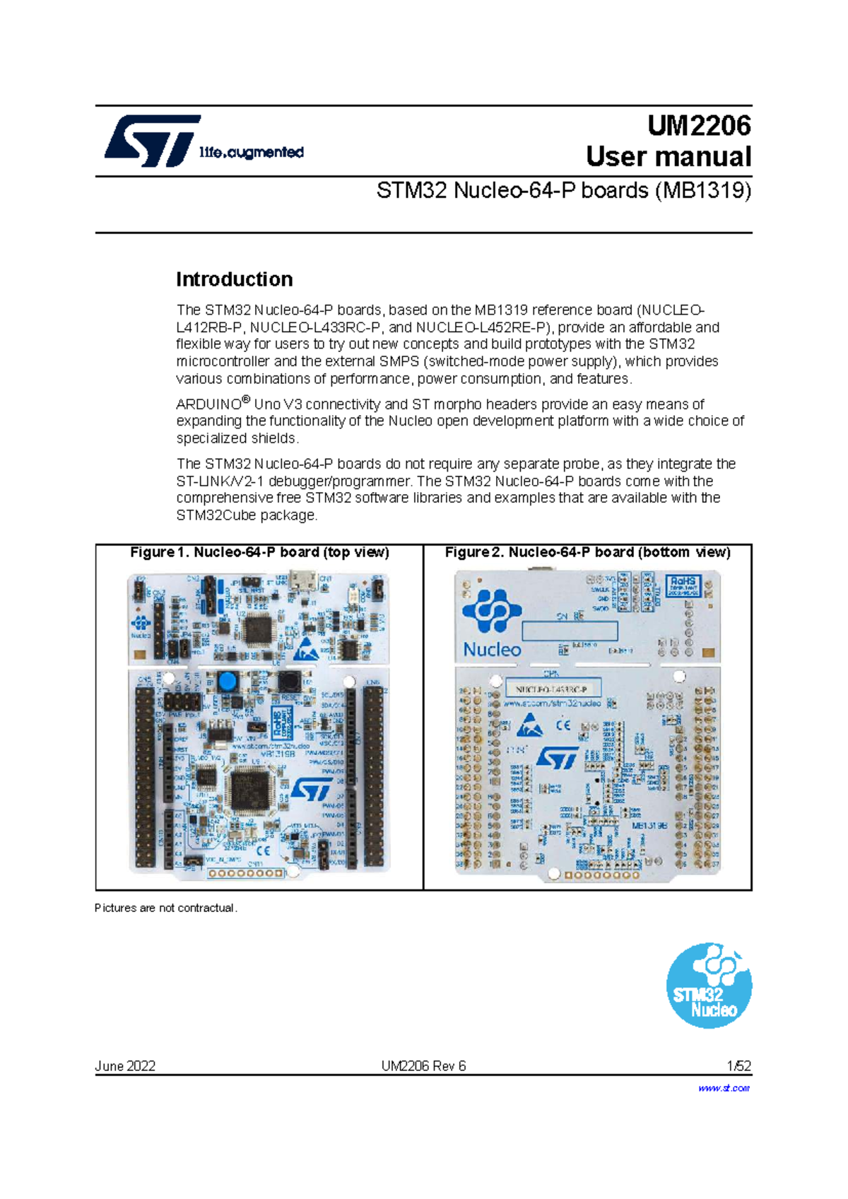 UM2206 STM32 Nucleo 64 User Manual (MB1319) Overview and Features - Studocu