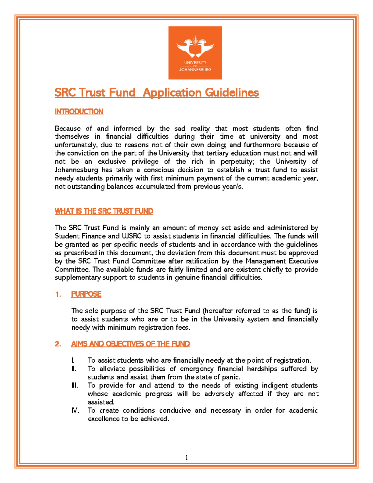 SRC Trust Fund Application Guidelines 2025: Comprehensive Overview ...