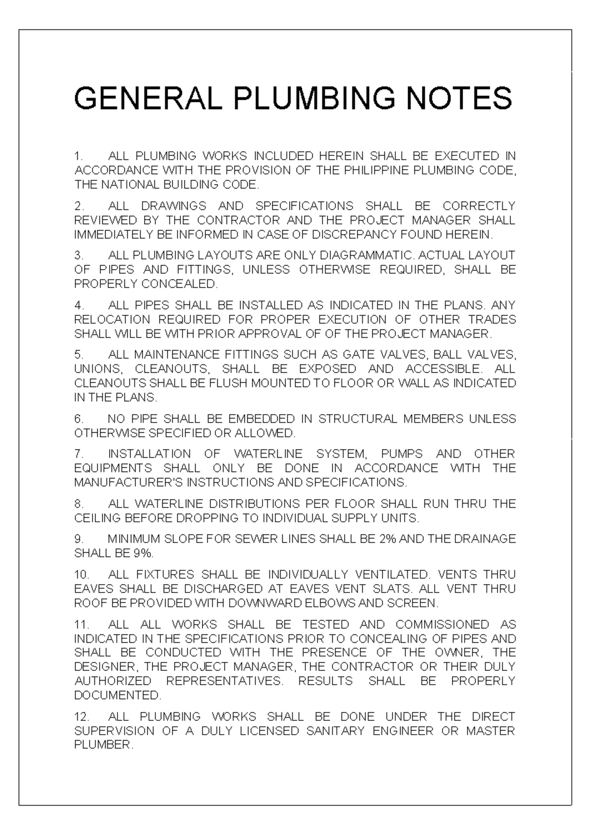 PLUMBING NOTES: PHILIPPINE CODE COMPLIANCE & INSTALLATION GUIDELINES ...