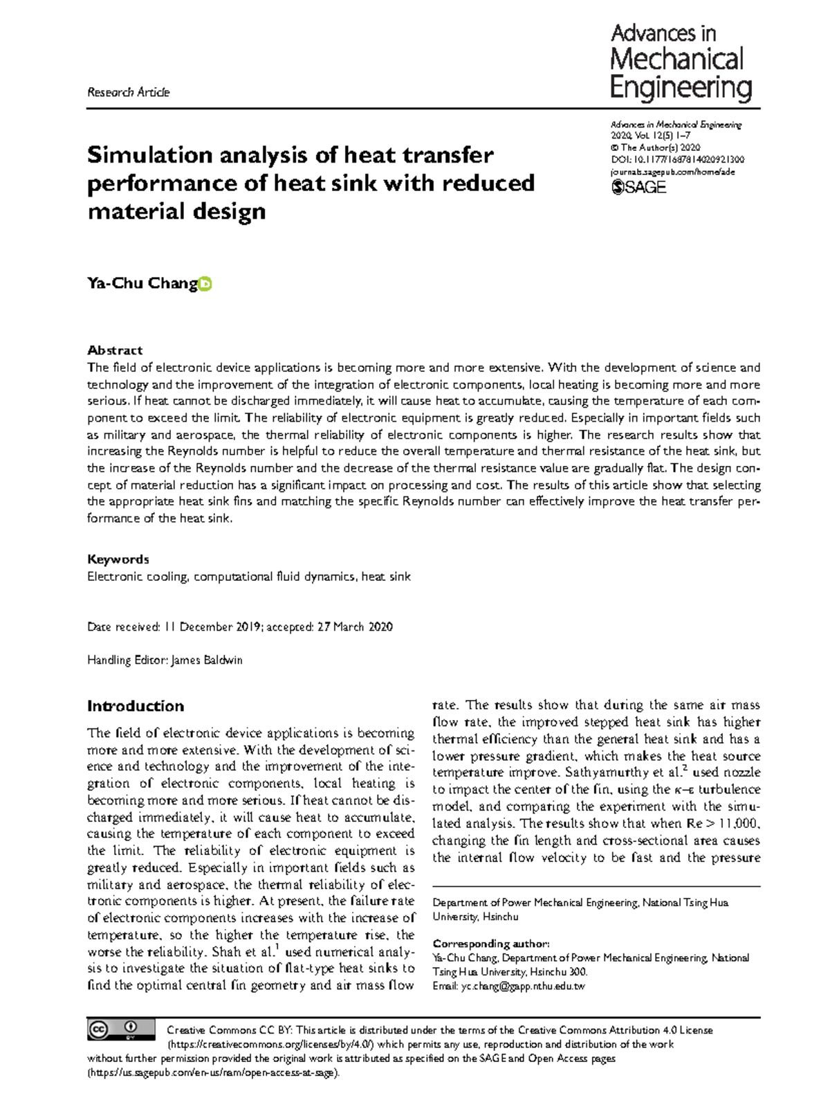 Simulation analysis of heat transfer performance o - Research Article ...