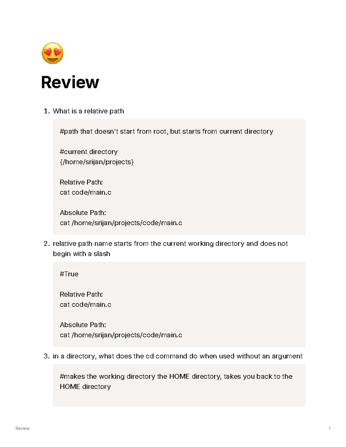 Bash Shell Command Review Notes (CS101) - Studocu