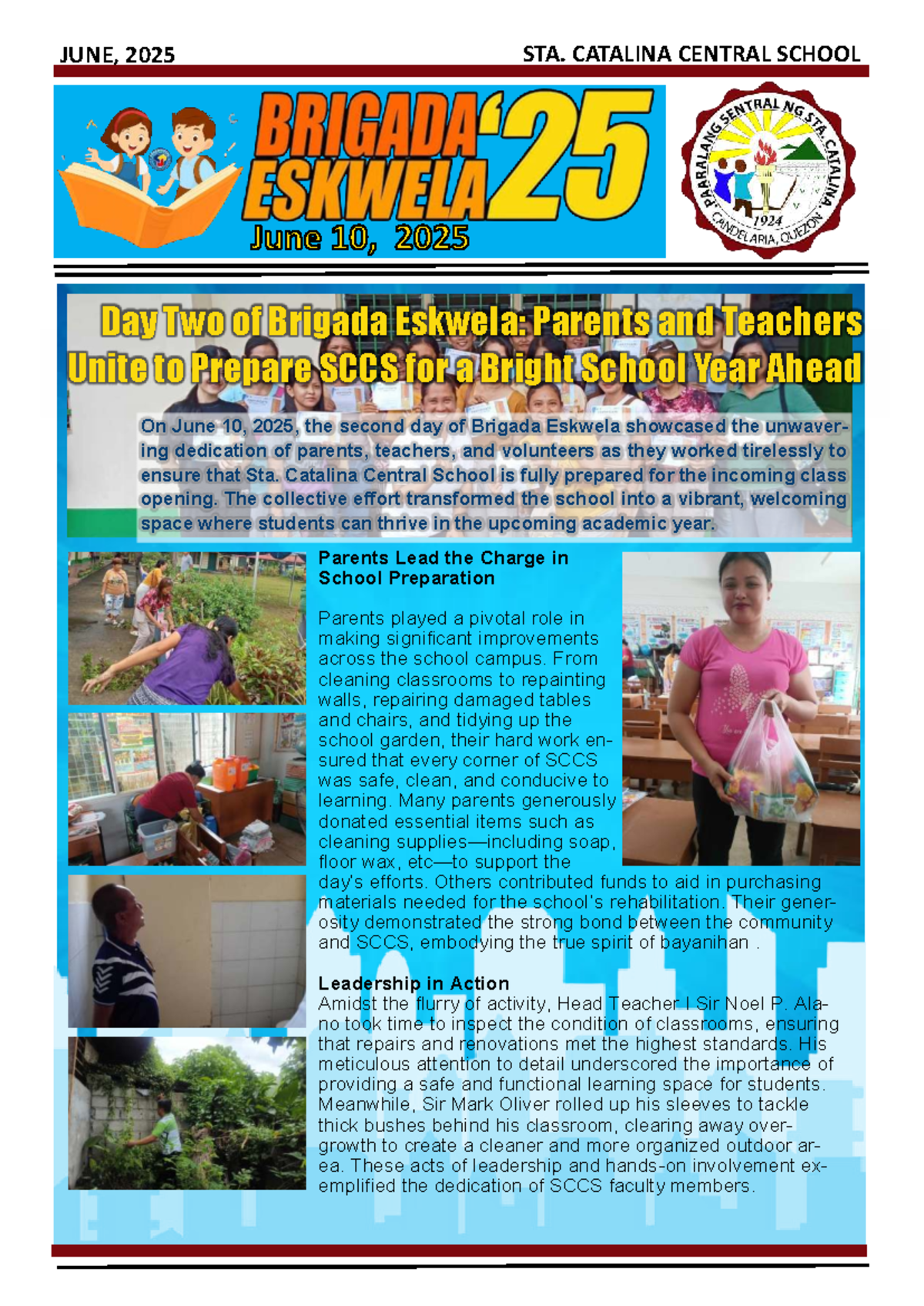 Brigada Eskwela Day 2: SCCS Community Unites for School Prep - Studocu