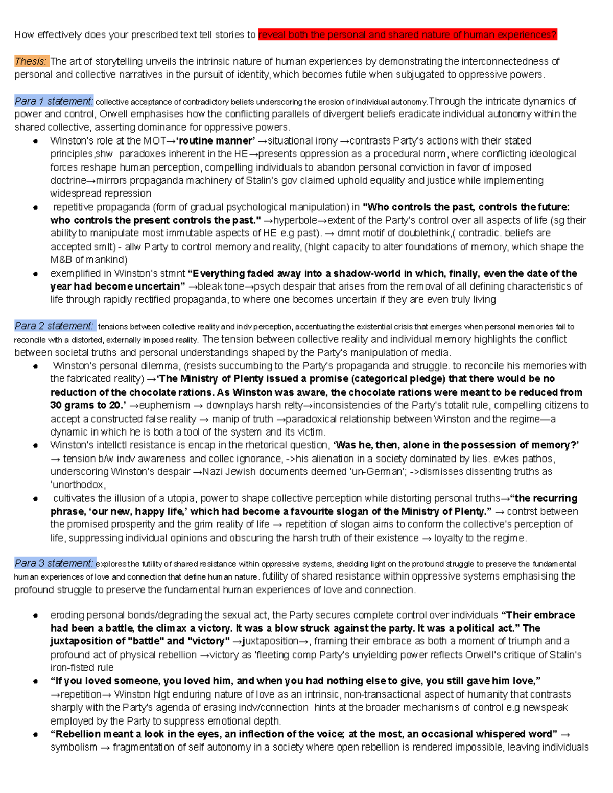 ENG 2020: Scaffold Essay on Storytelling and Human Experience - Studocu