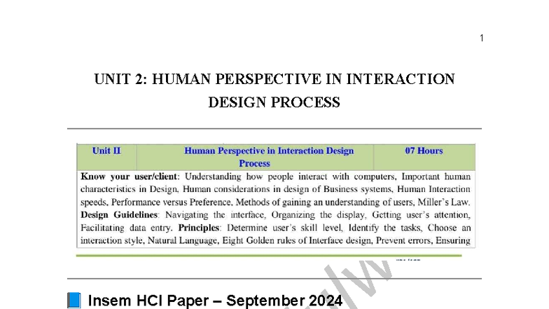 UNIT 2: Human Perspective in Interaction Design Process (Final Exam ...
