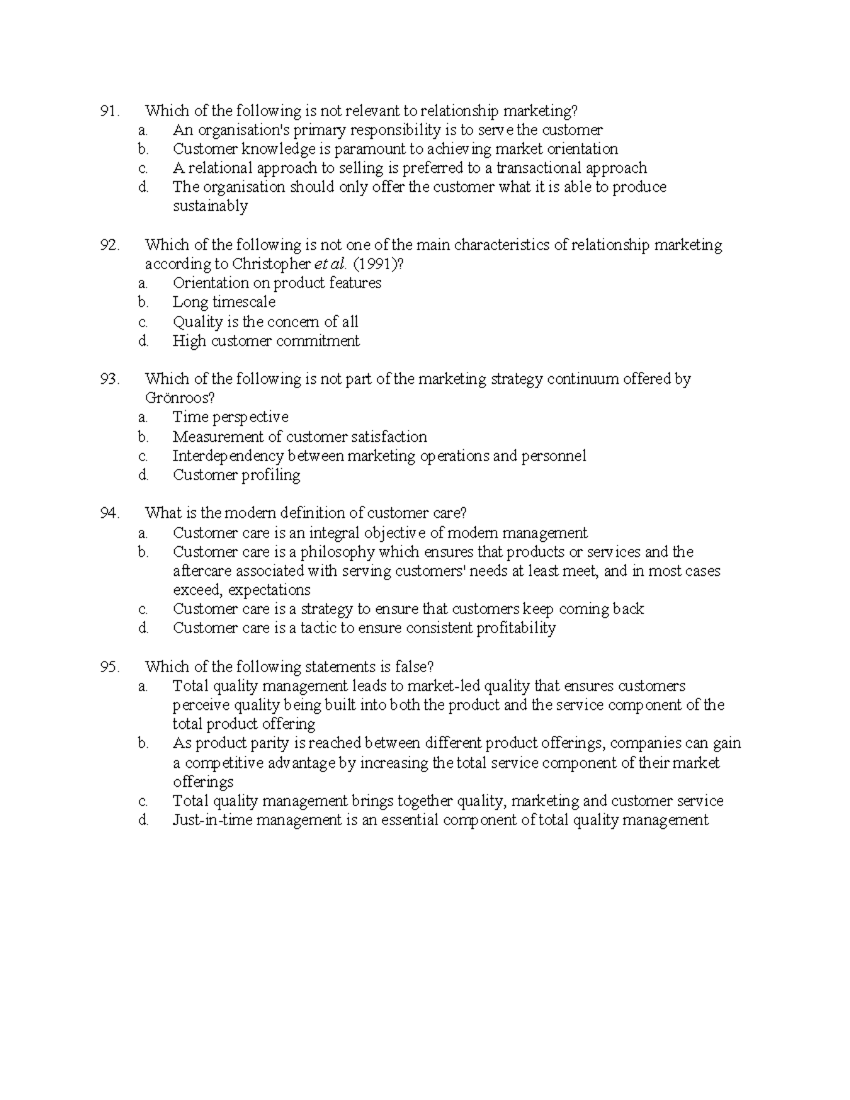 Sales Management (SM 101) Final Review Questions and Answers - Studocu