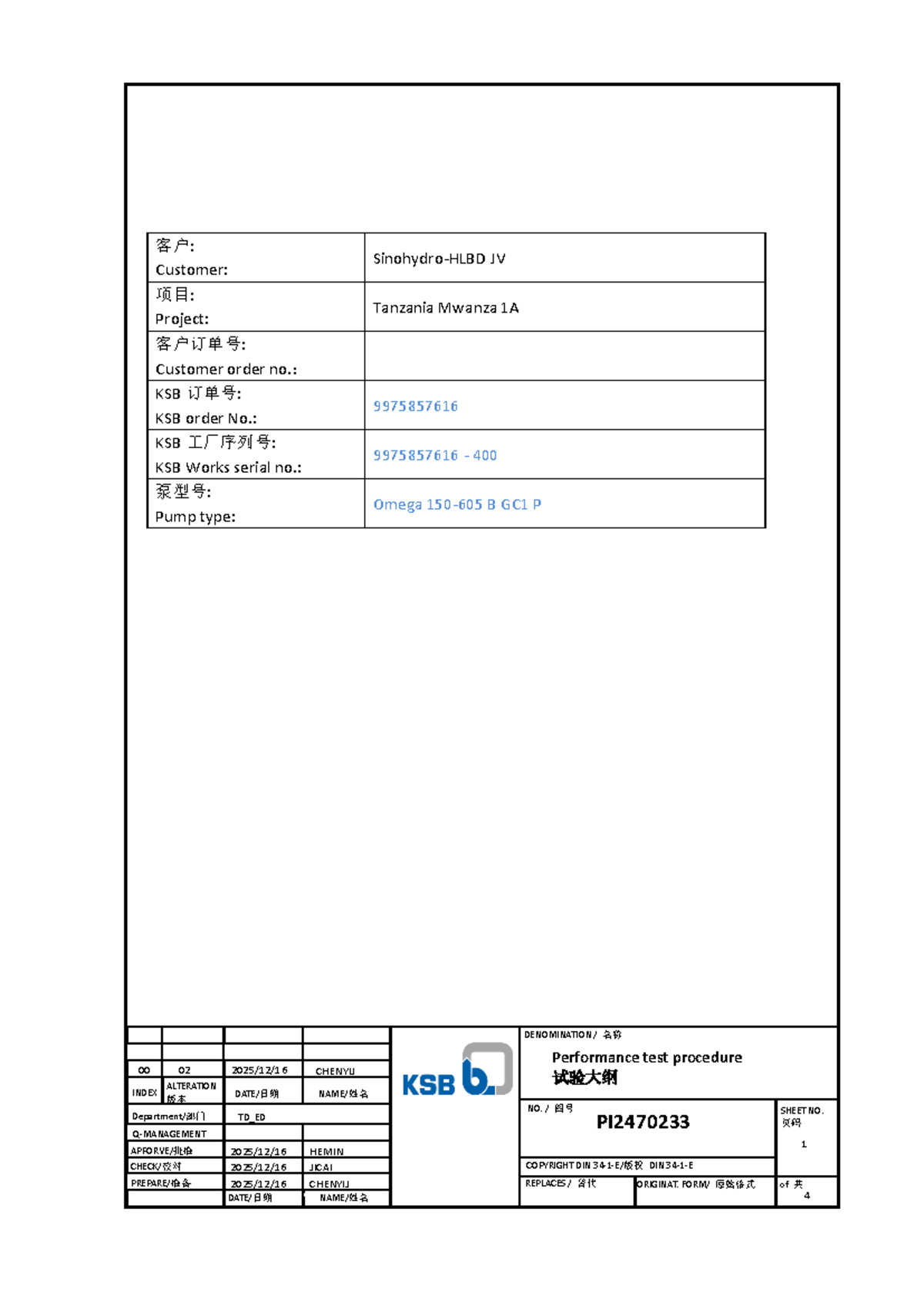 KSB Performance Test Procedure (ISO 9906 Class 2B) - Studocu
