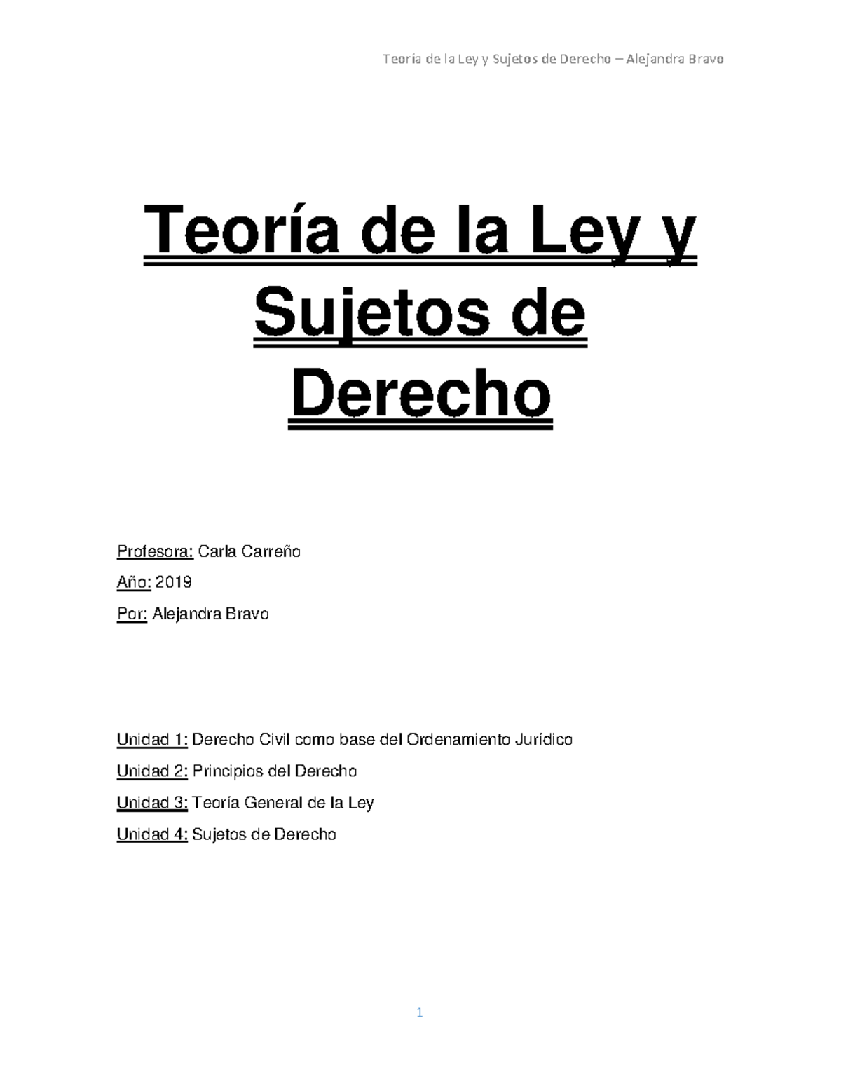Teoría de la Ley y Sujetos de Derecho - Notas de Estudio - Carla ...