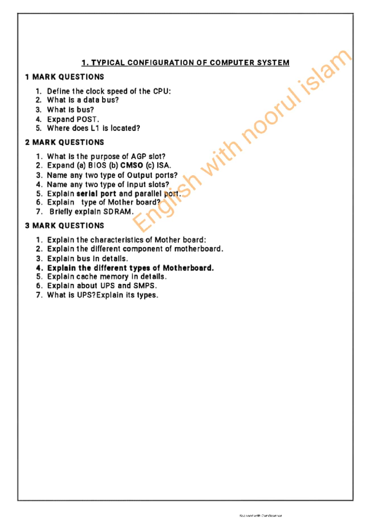 2nd PUC Computer science Super important - 1. TYPICAL CONFIGURATION OF ...