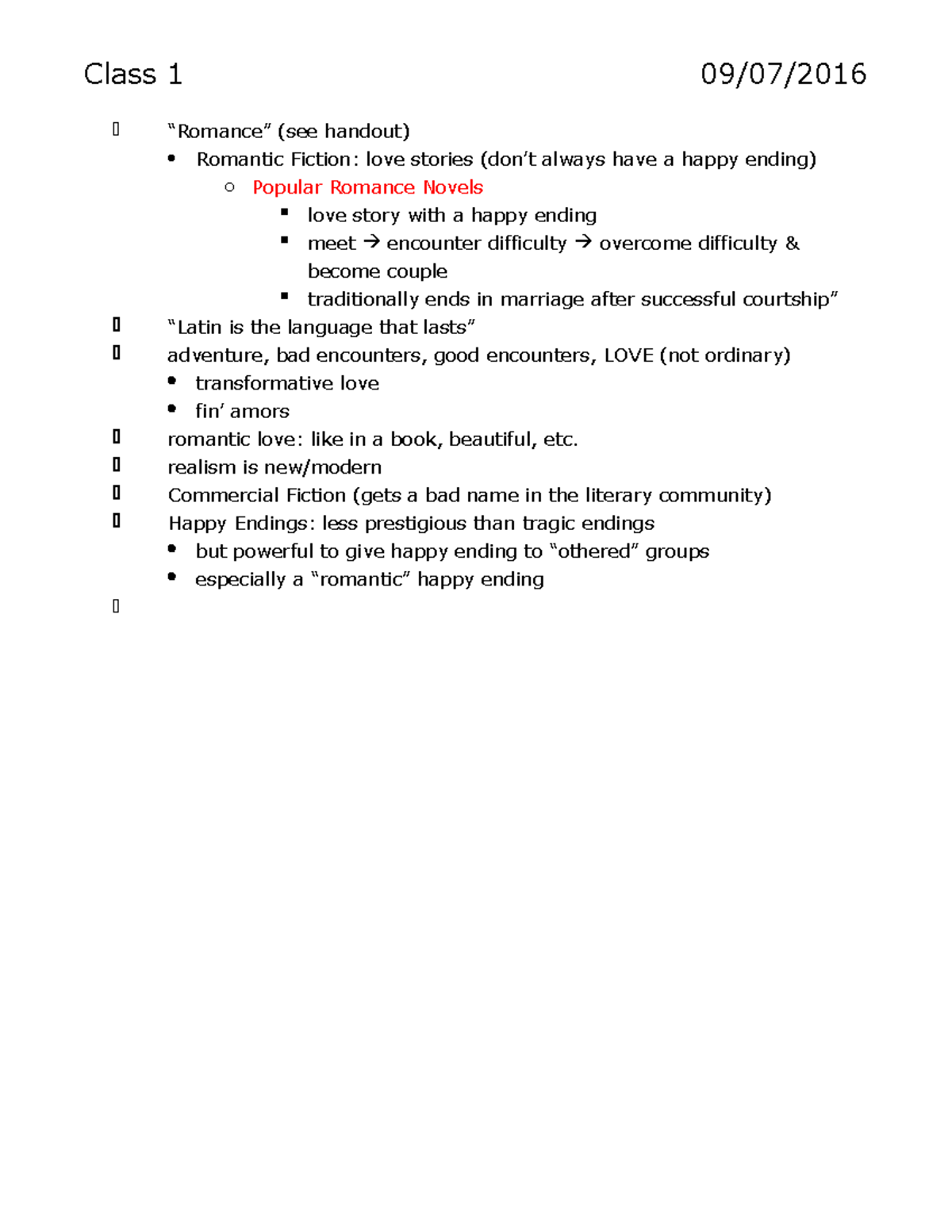Notes - Eric Sellinger Multi-Ethnic Romance - Class 1 (see handout ...