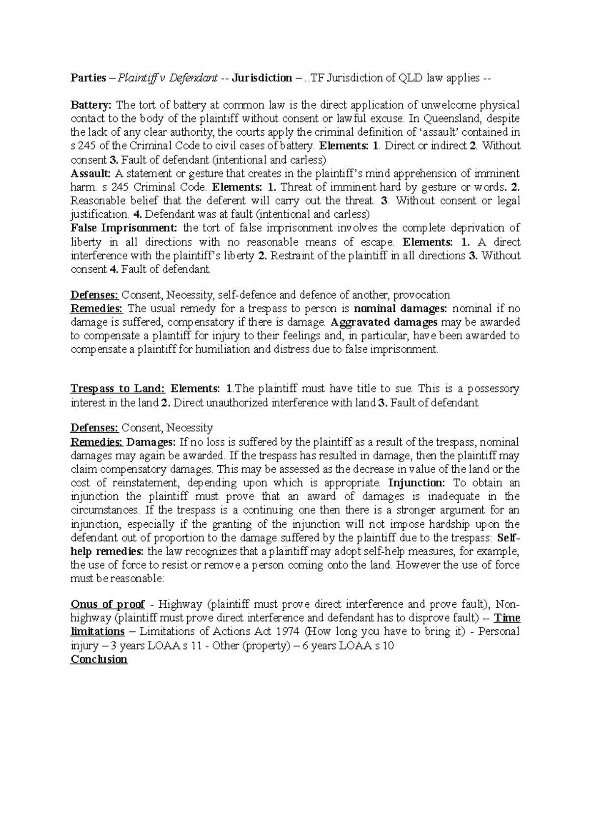 Summary Plaintiff vs Defendant - Parties - Plaintiff v Defendant ...