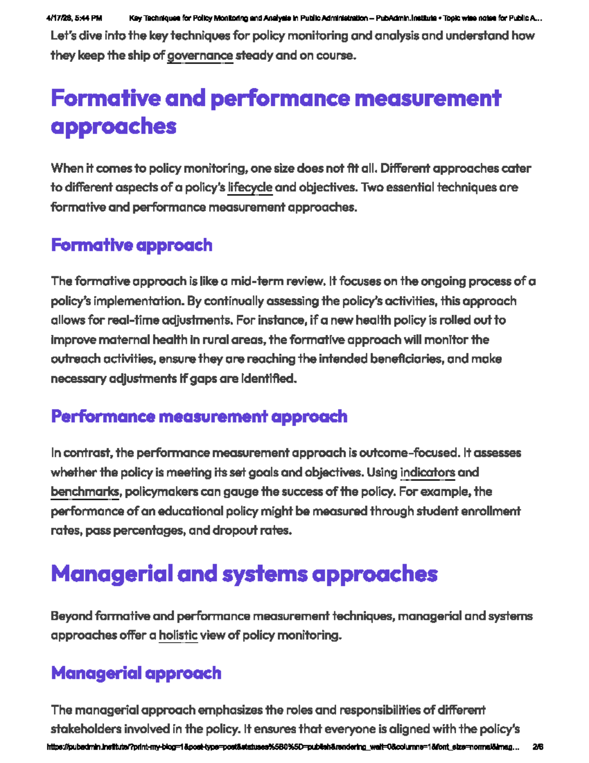 Key Techniques for Policy Monitoring & Analysis in Public Admin ...