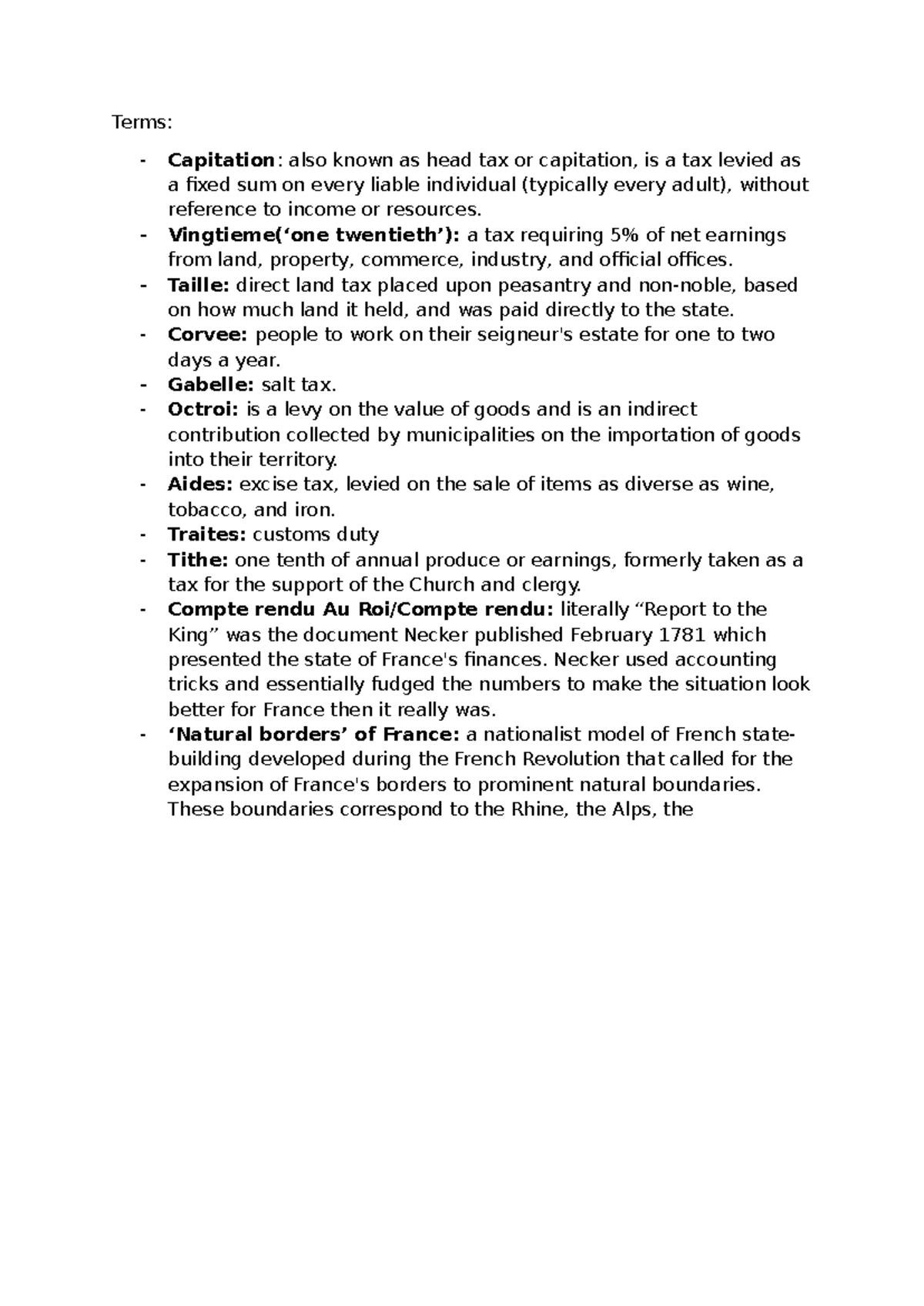Glossary of terms and events - Terms: - Capitation: also known as head ...