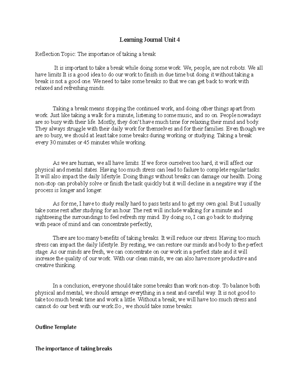 Learning Journal Unit 4-Univ - Learning Journal Unit 4 Reflection Topic ...