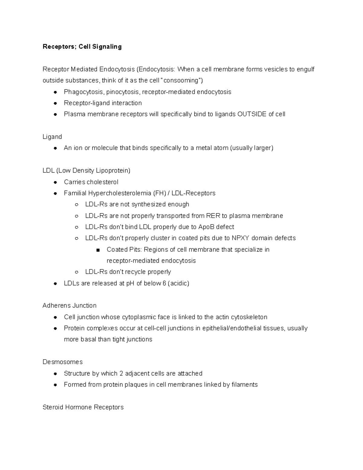 BIO 311 Receptors Cell Signaling - Receptors; Cell Signaling Receptor ...