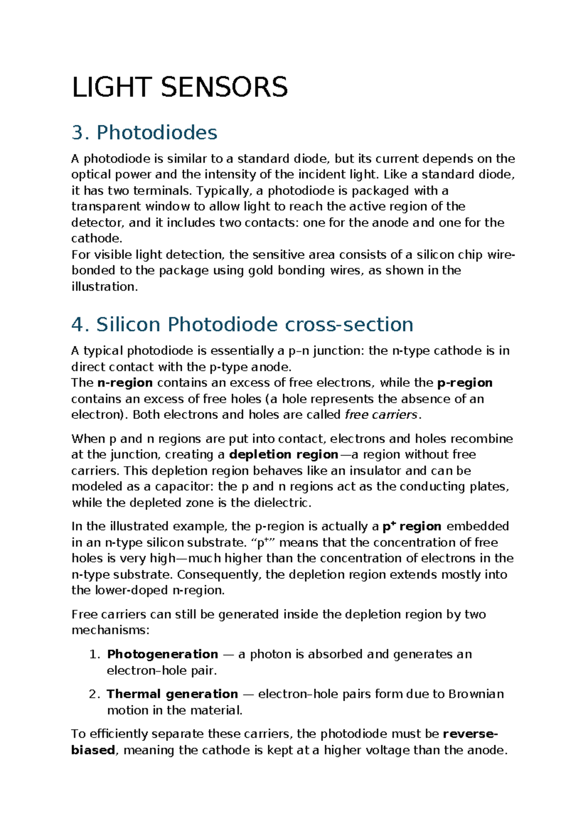 Light Sensors 2: Photodiodes and Their Operation - Studocu
