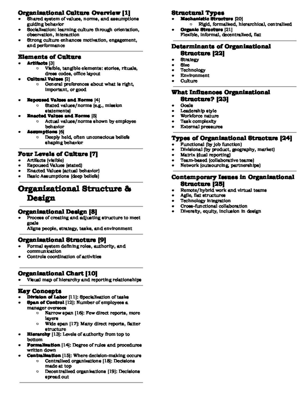 Organizational Culture & Structure Overview: Key Concepts & Types - Studocu