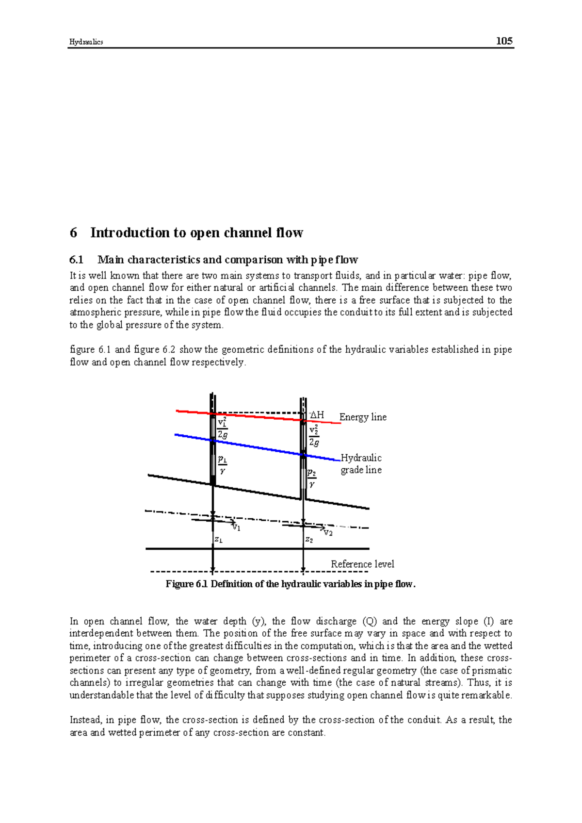 105 Hydraulics 6: Open Channel Flow Characteristics and Comparisons ...