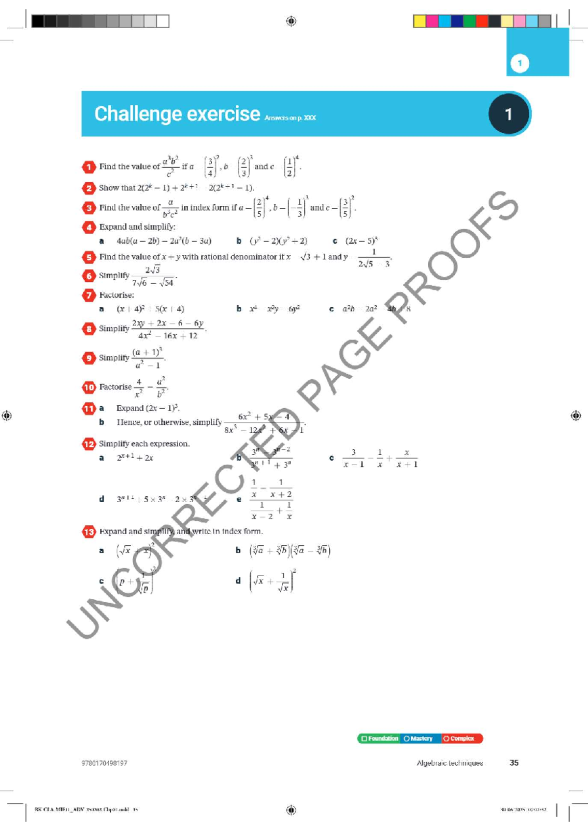 Challenge Exercise Answers - Algebra Techniques (Course Code: 1) - Studocu