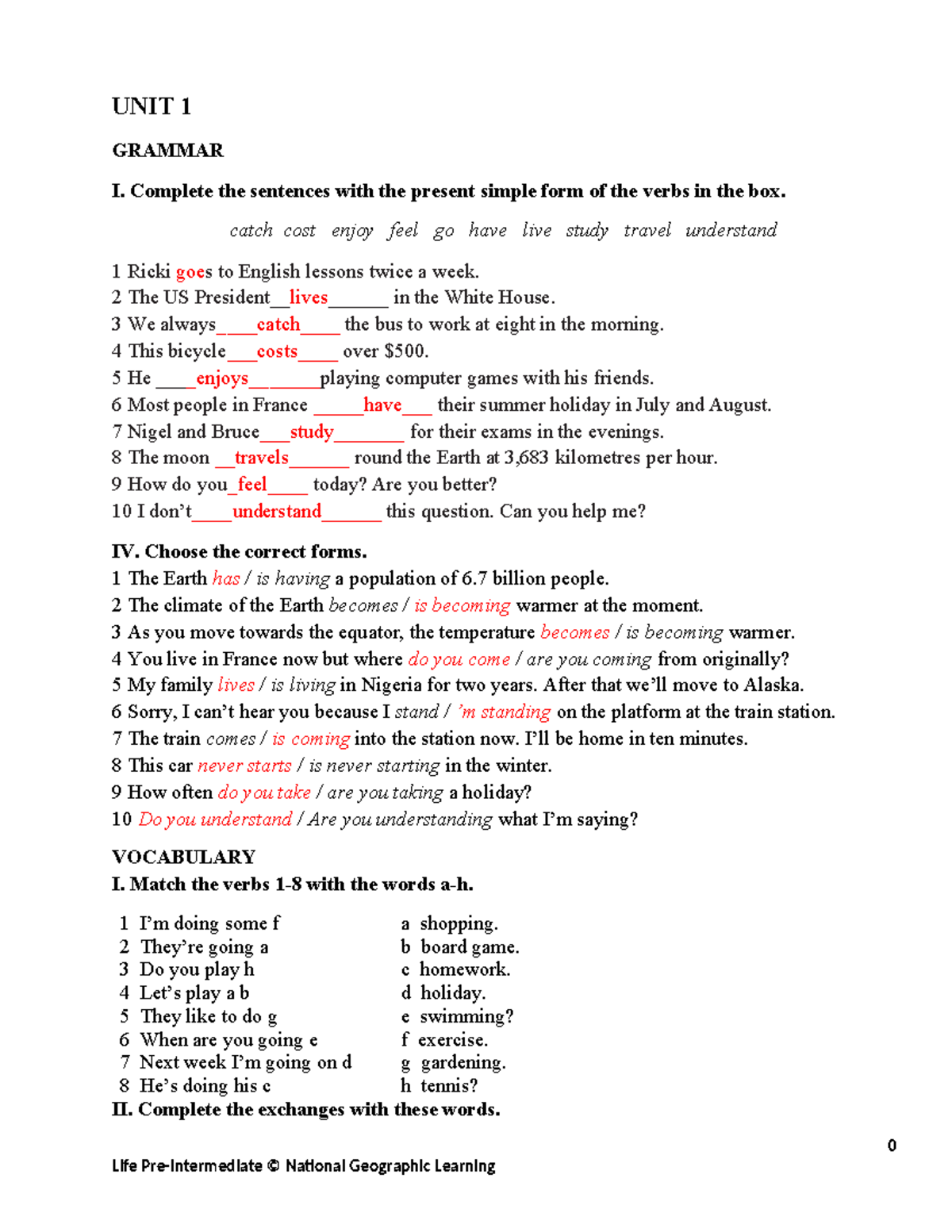 Unit 1-5 Grammar and Vocabulary Guide for English Studies - Studocu