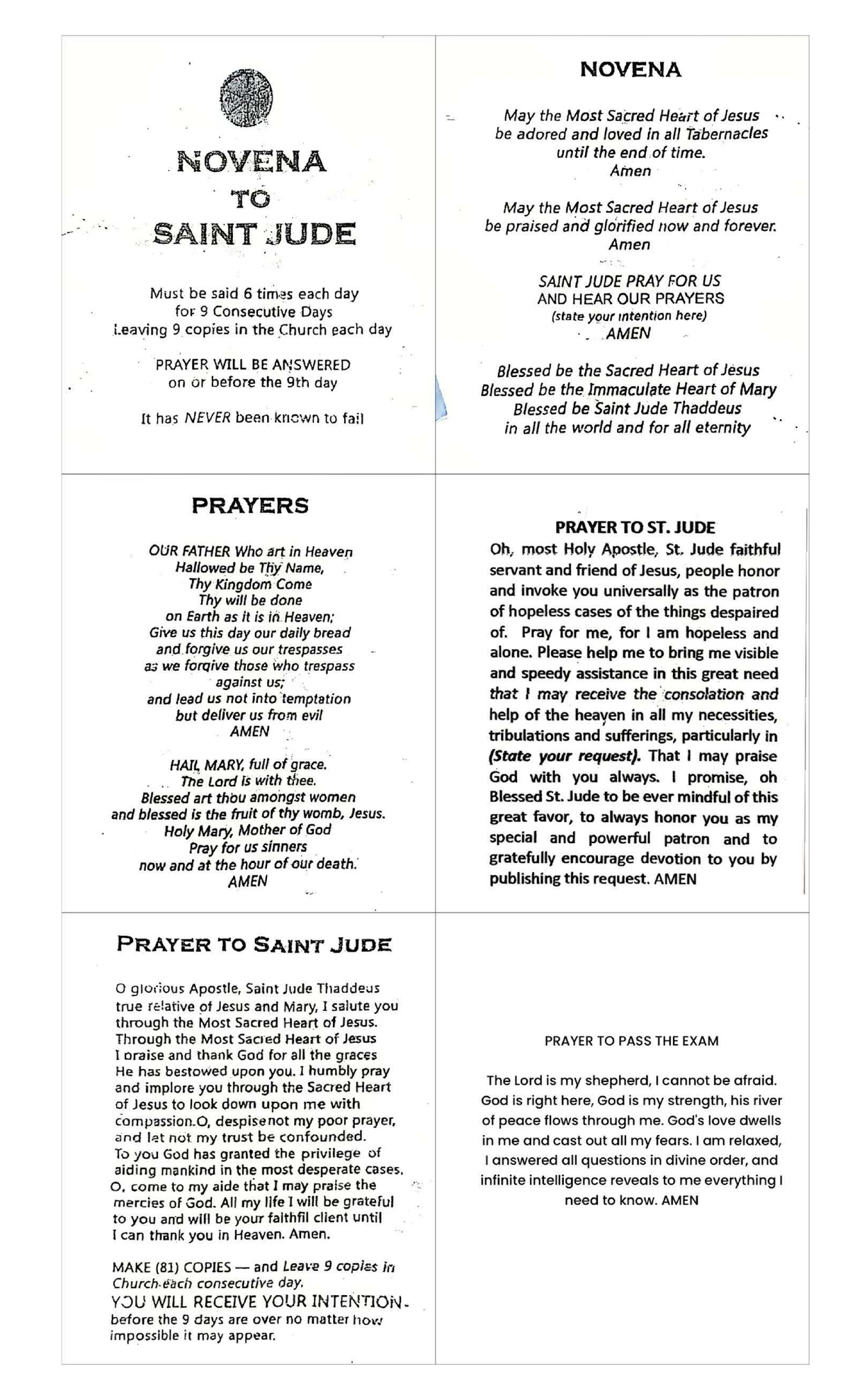 Novena Prayer to Saint Jude: Sacred Heart Devotion Guide - Document Preview