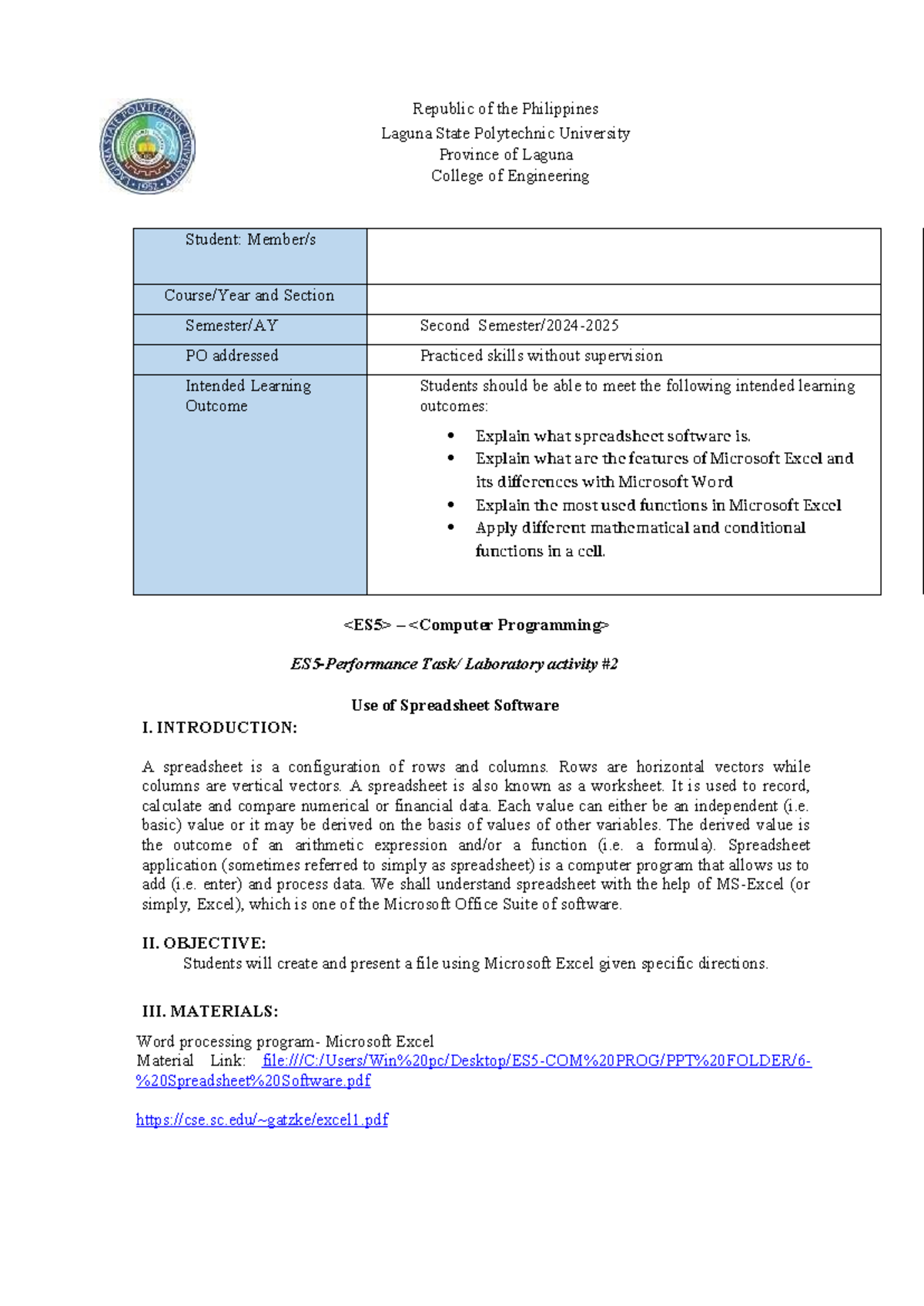 Lab Activity 2 - Laboratory Exercises - Republic of the Philippines ...