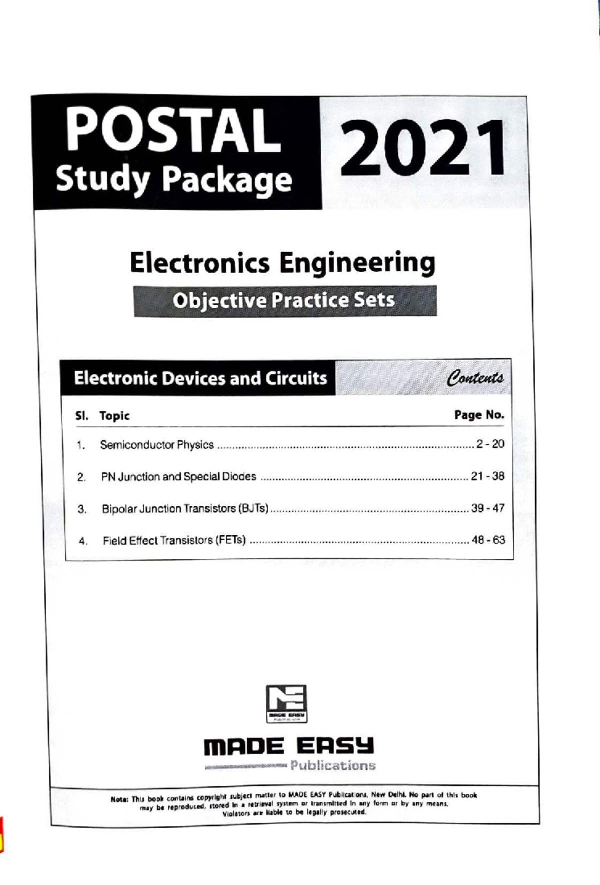 ELECTRONICS 2021 Study Package: Objective Practice Sets for Devices ...