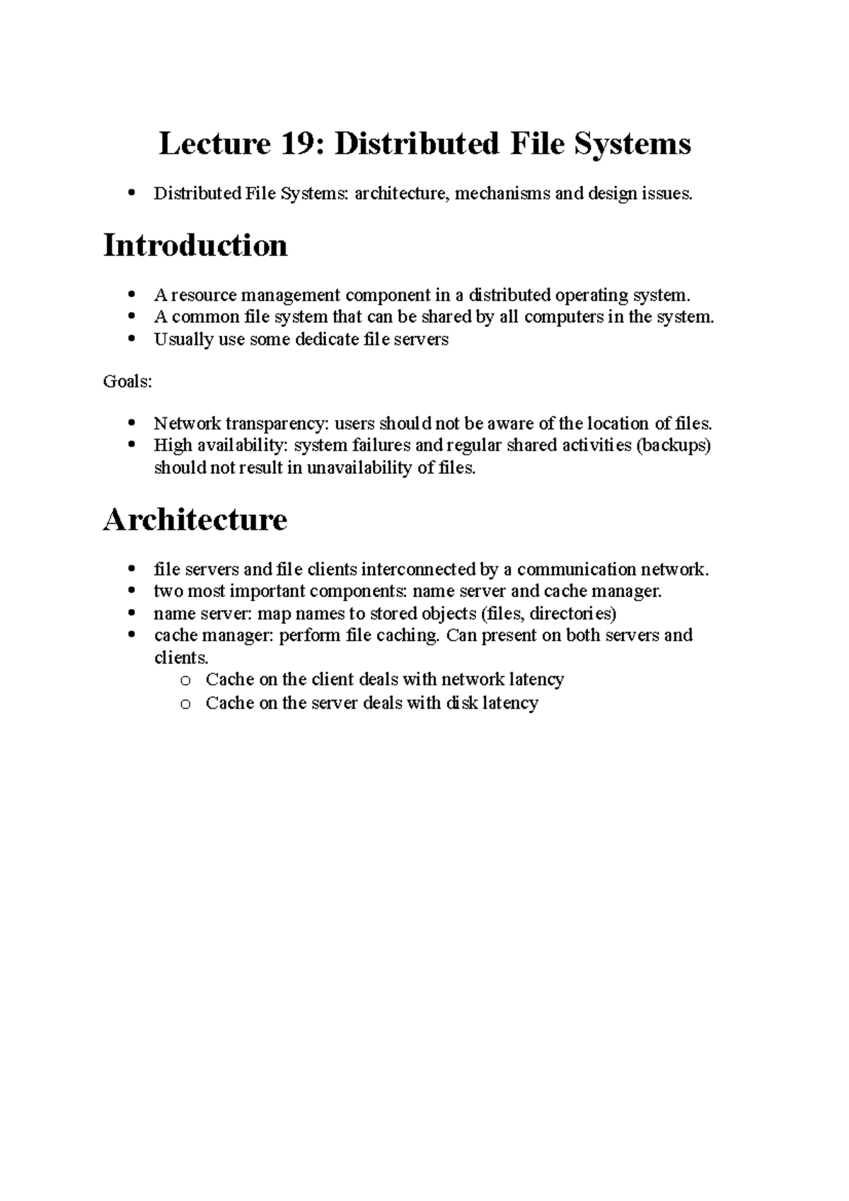 Distributed File - M Tech - Lecture 19: Distributed File Systems ...