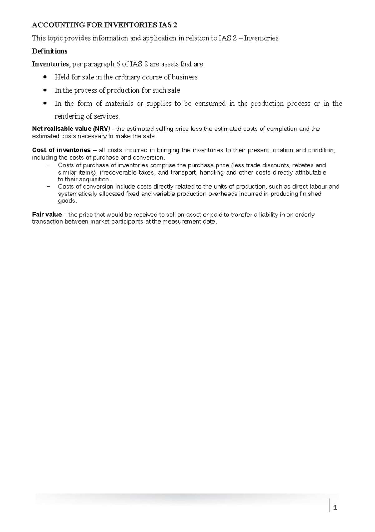 IAS 2 Inventories Accounting Principles: Key Concepts and Applications ...