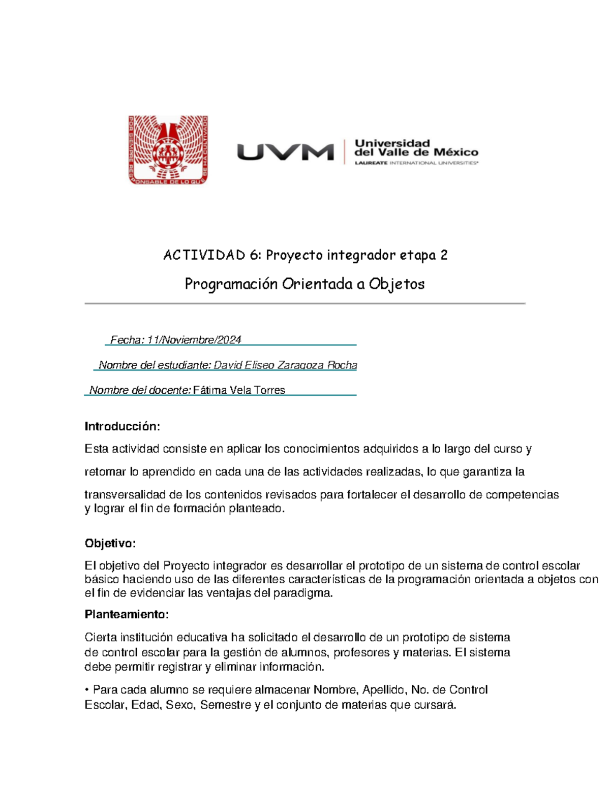 DEZR ACT 6 Proyecto Integrador Etapa 2 - Programación Orientada a ...
