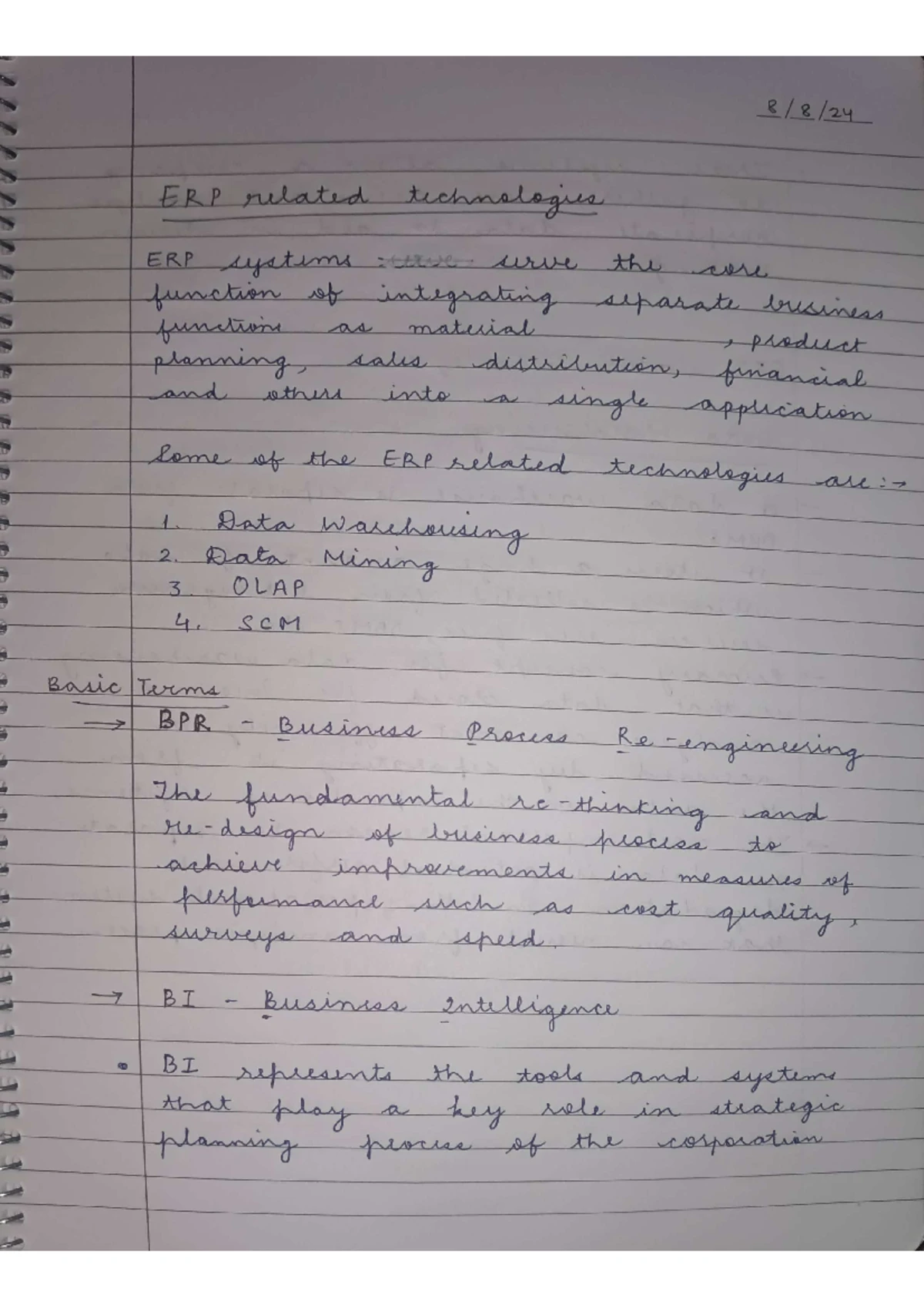 Erp -1 - Notes - Business Enterprise large scale organization ...