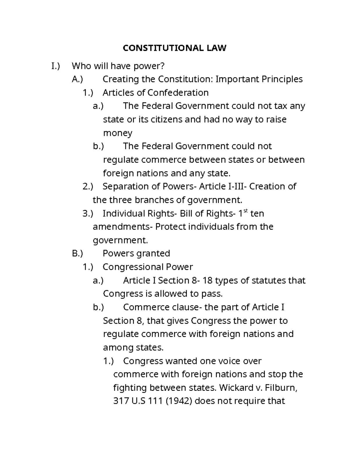 Constitutional Law Lecture Notes - Studocu