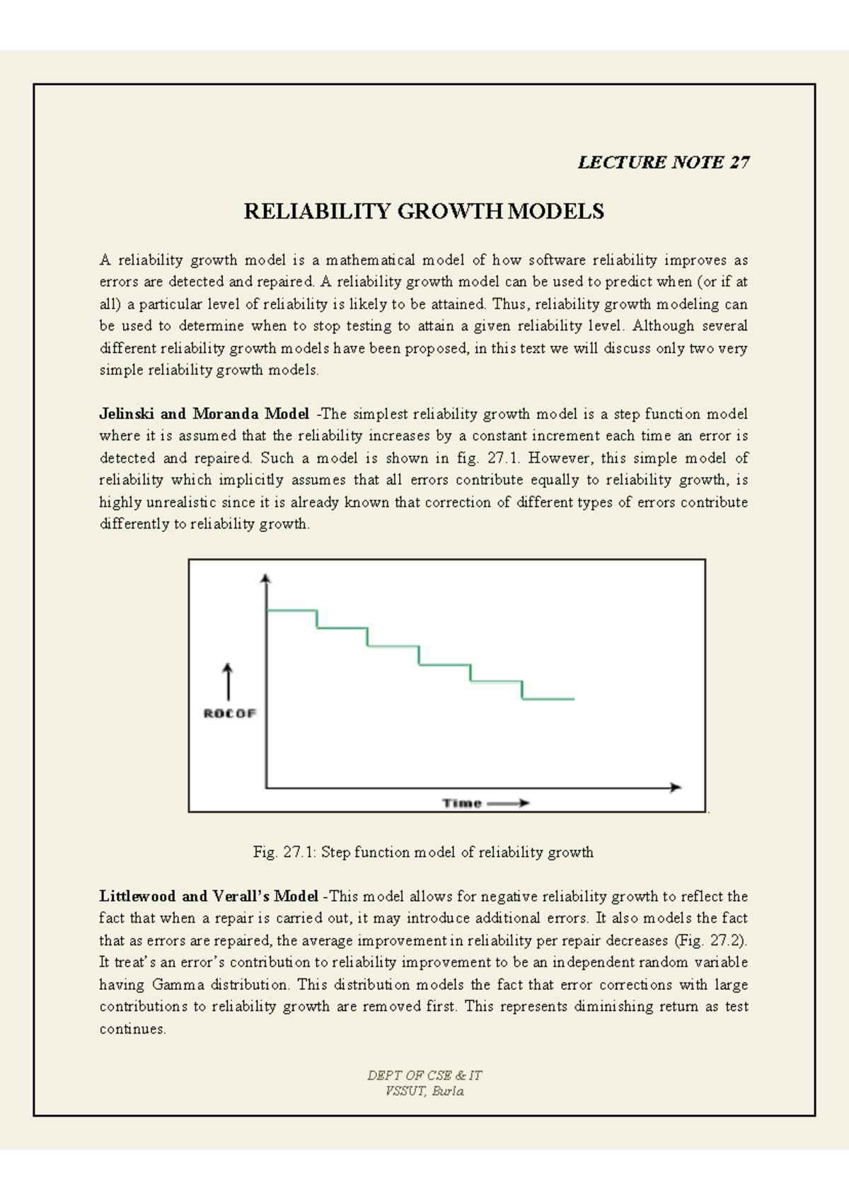 Reliability Growth Models and Statistical Testing in Software ...