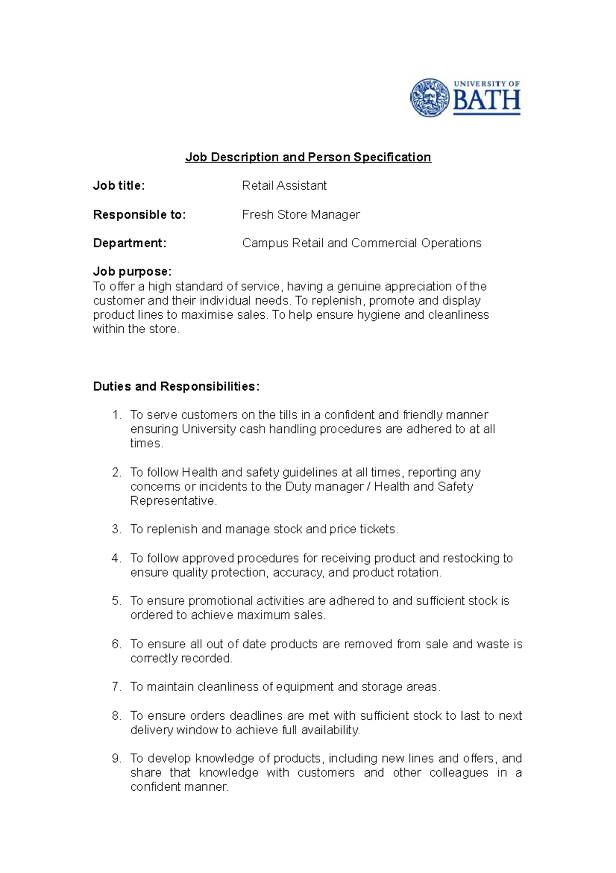 nike job description