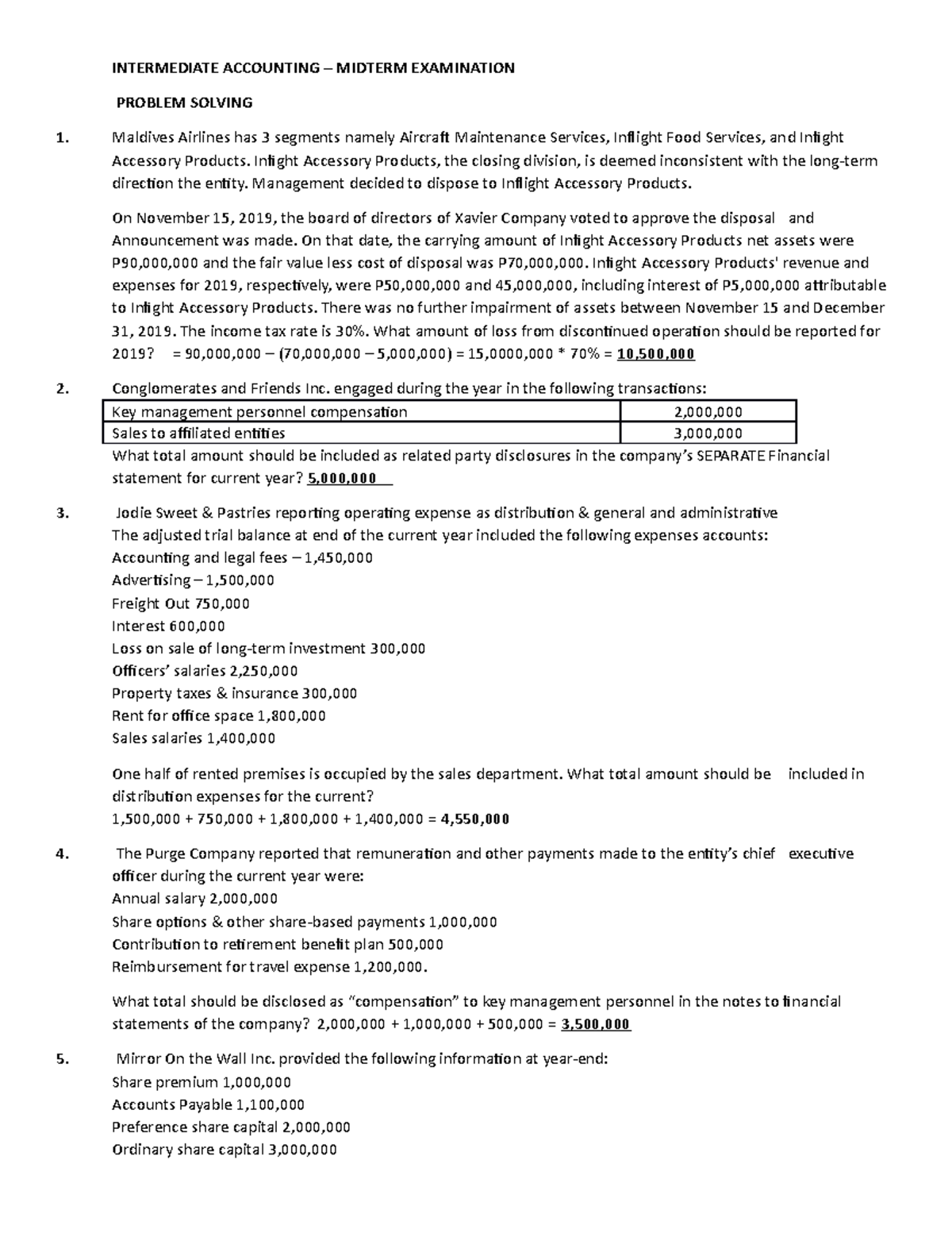 Intermediate Accounting - Midterm Examination Study Guide - Studocu